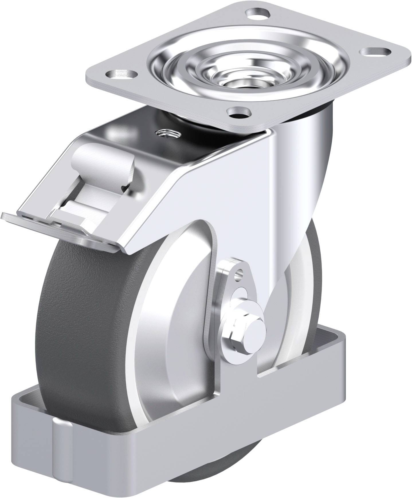 Blickle 938914 L-POTH 125G-FI-FA-FS Acéllemez forgógörgő KerékØ: 125 mm Teherbírás (max.): 250 kg 1 db