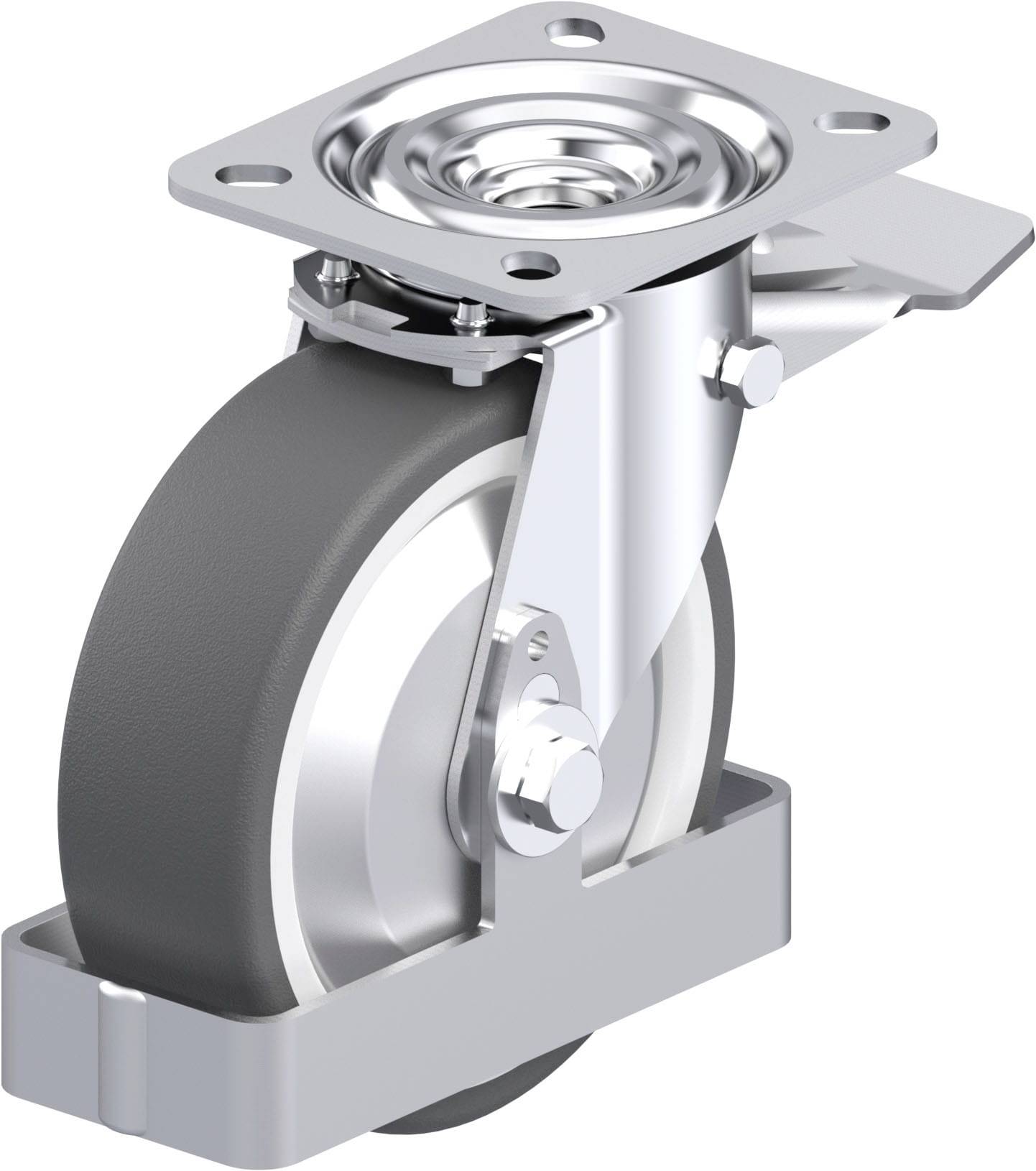 Blickle 938920 L-POTH 125KA-ST-FA-FS Acéllemez forgógörgő KerékØ: 125 mm Teherbírás (max.): 250 kg 1 db