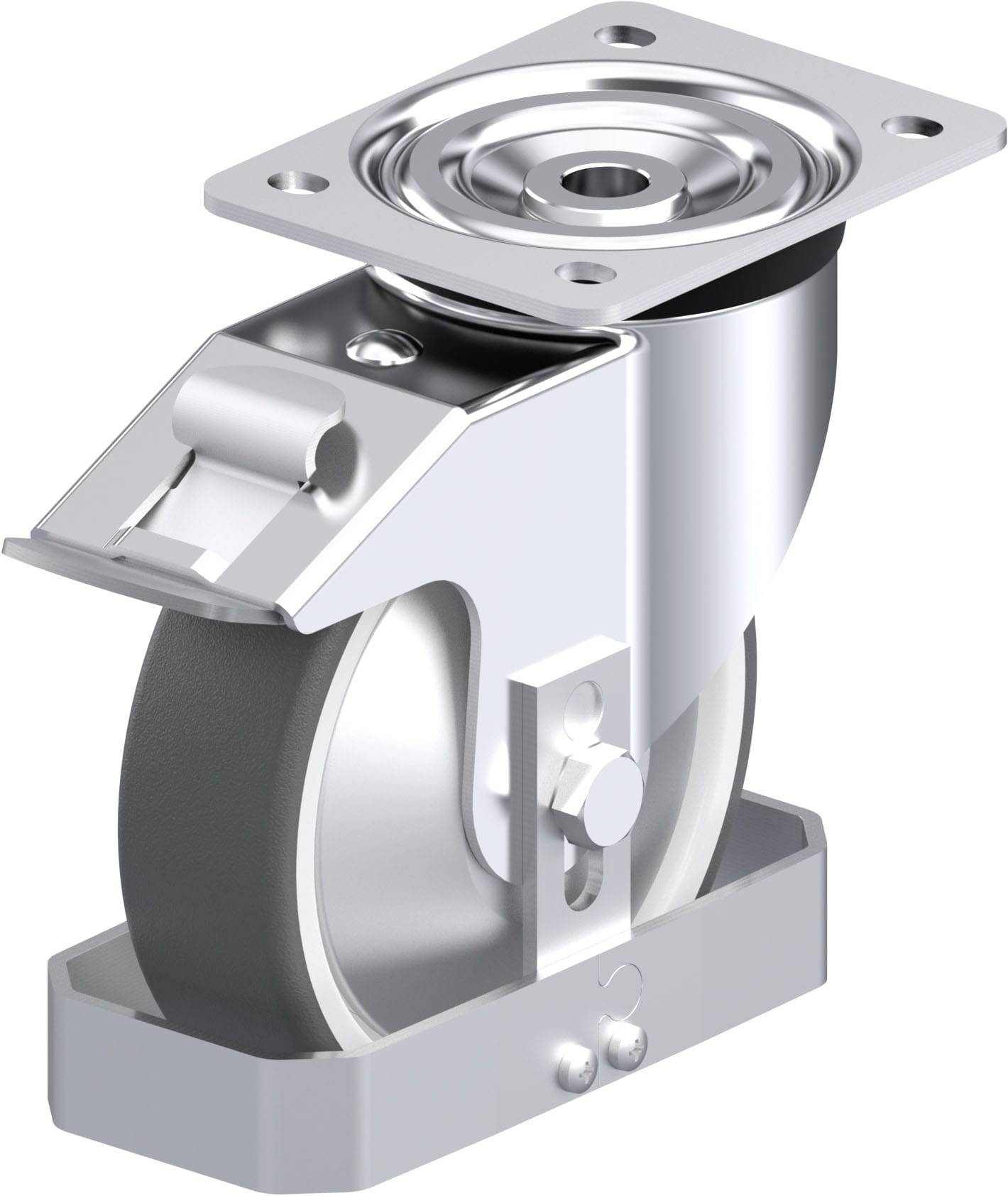 Blickle 938946 L-POTH 160K-FI-FA-FS Acéllemez forgógörgő KerékØ: 160 mm Teherbírás (max.): 400 kg 1 db