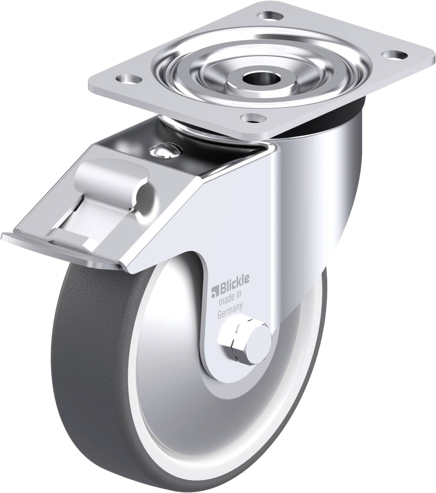 Blickle 749436 L-POTH 160R-FI-FA Acéllemez forgógörgő KerékØ: 160 mm Teherbírás (max.): 400 kg 1 db