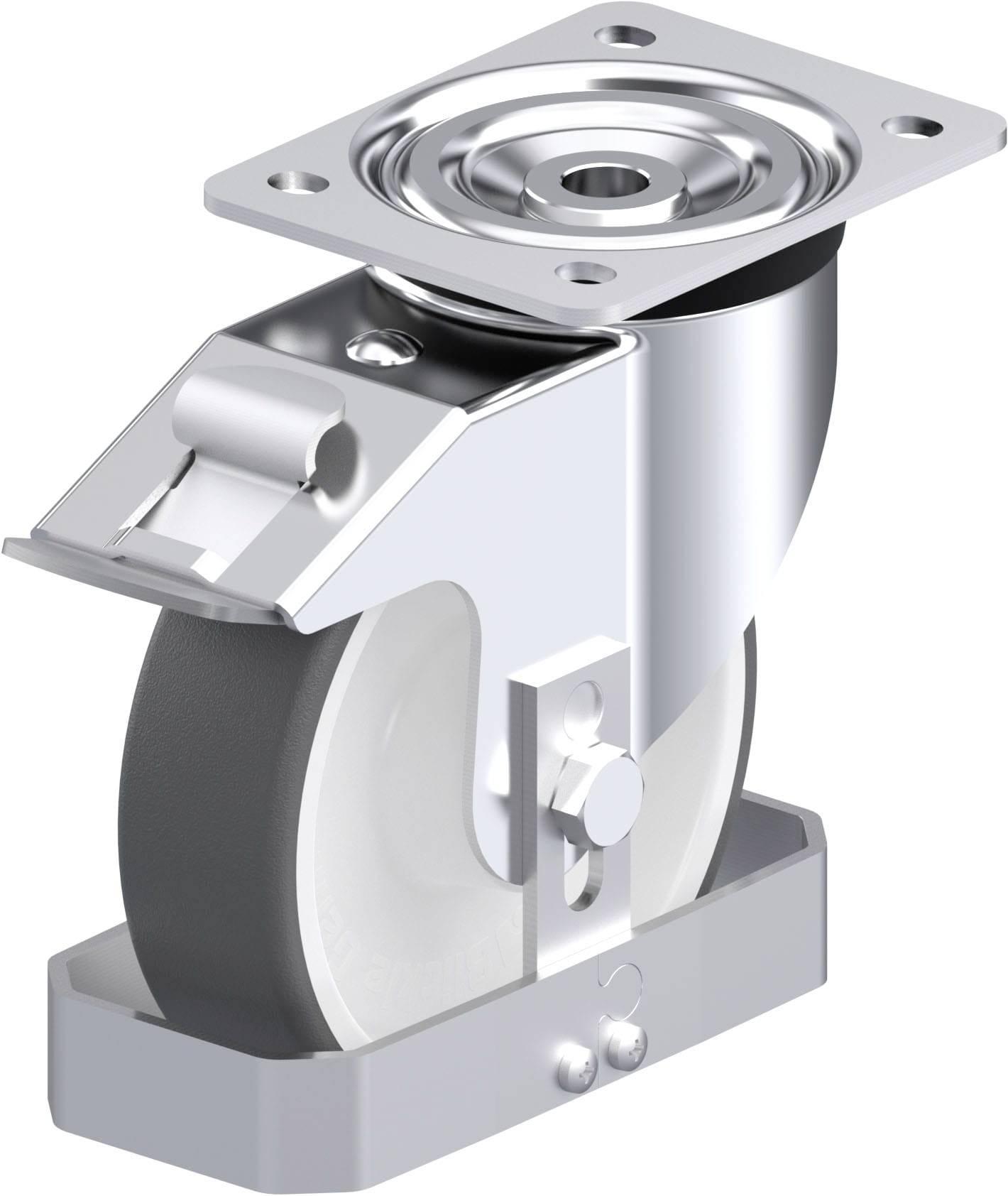 Blickle 879138 L-POTH 160R-FI-FS Acéllemez forgógörgő KerékØ: 160 mm Teherbírás (max.): 400 kg 1 db