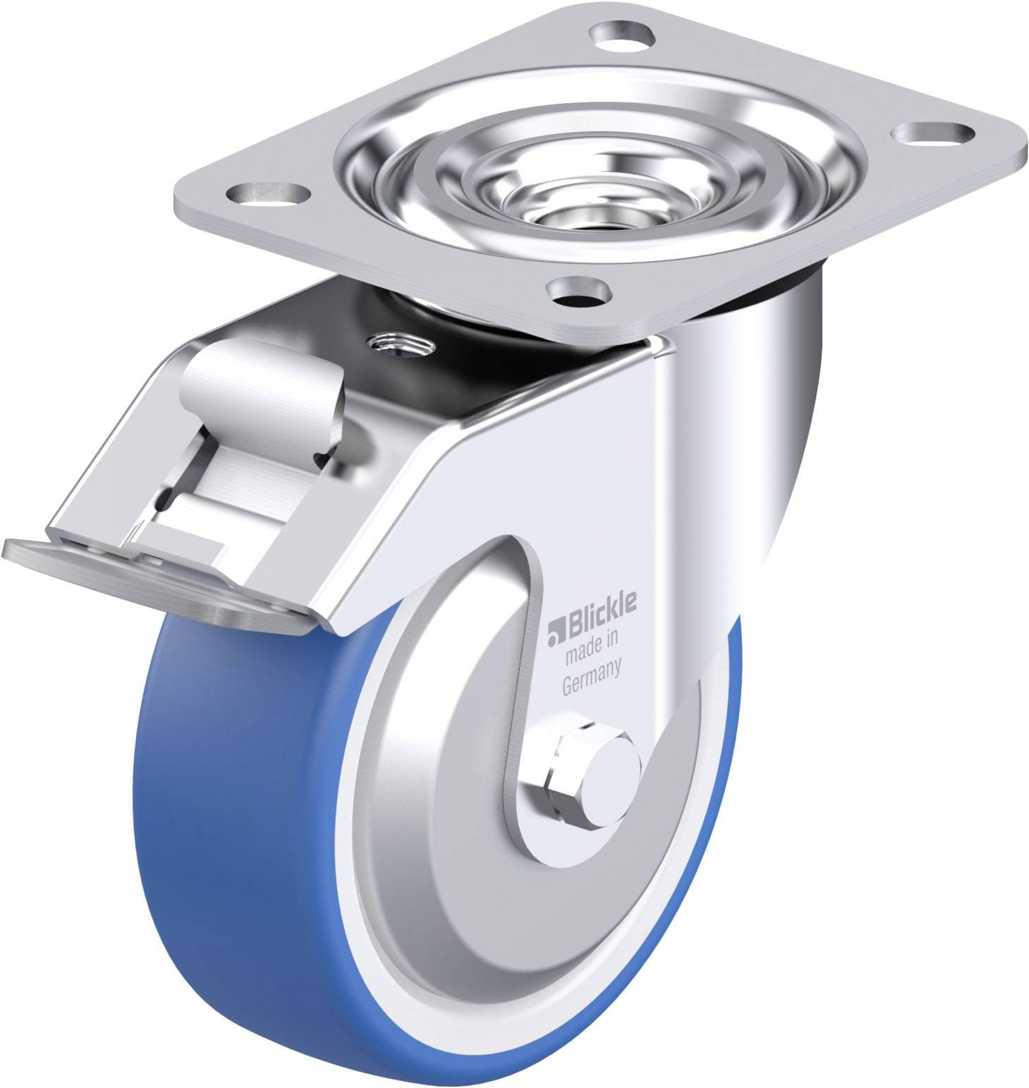 Blickle 948058 L-POTHS 100XR-FI-FA Acéllemez forgógörgő KerékØ: 100 mm Teherbírás (max.): 200 kg 1 db