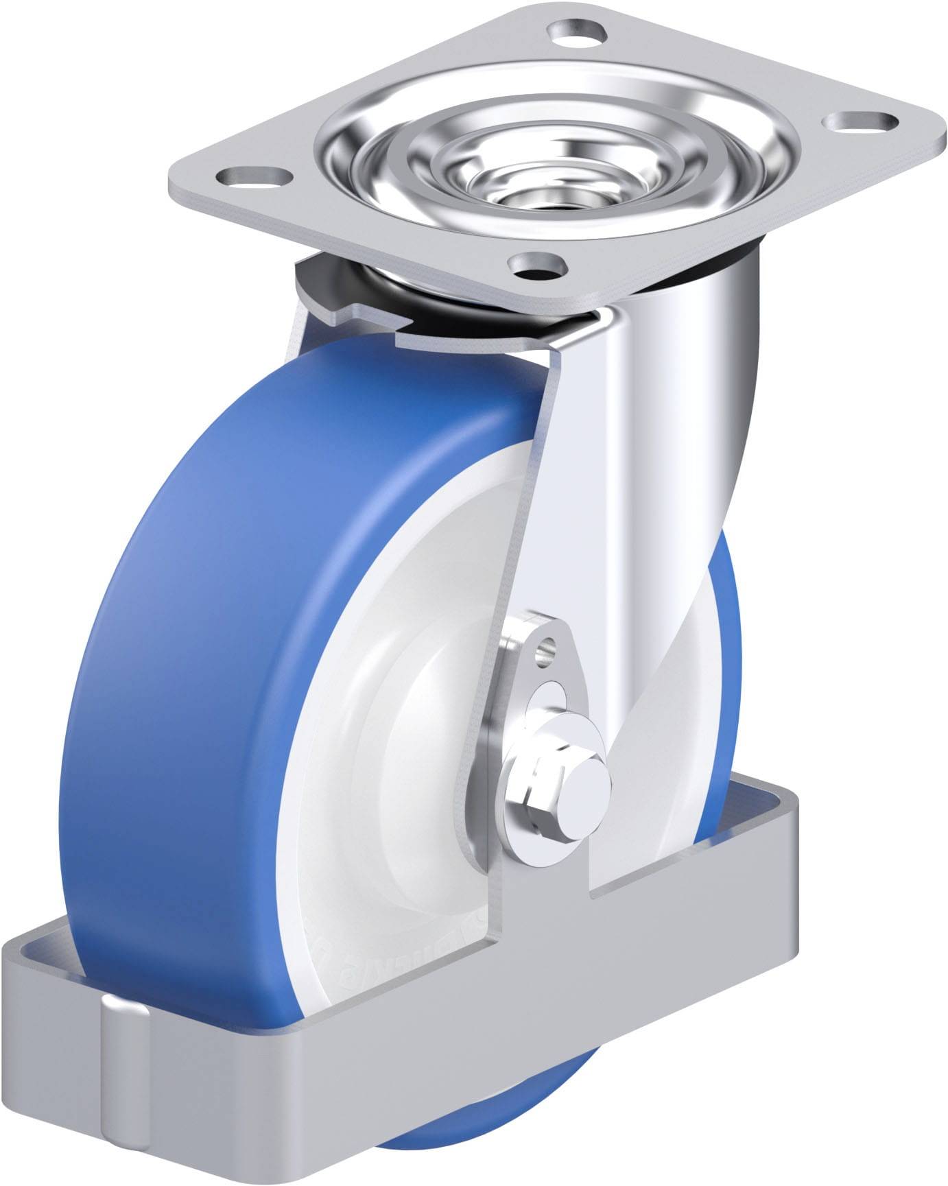 Blickle 938821 L-POTHS 125KA-FS Acéllemez forgógörgő KerékØ: 125 mm Teherbírás (max.): 250 kg 1 db