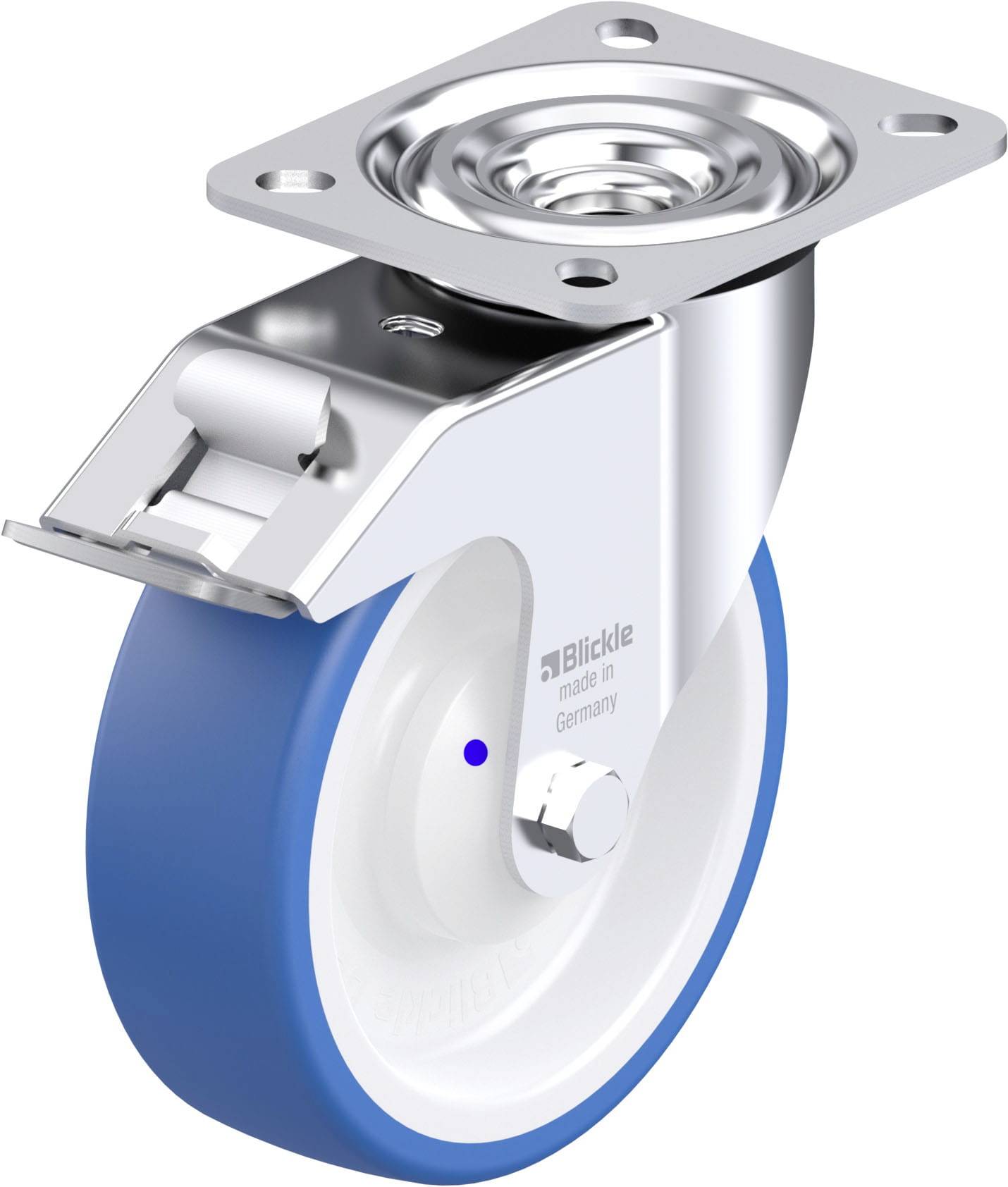 Blickle 948069 L-POTHS 125XKA-FI Acéllemez forgógörgő KerékØ: 125 mm Teherbírás (max.): 250 kg 1 db