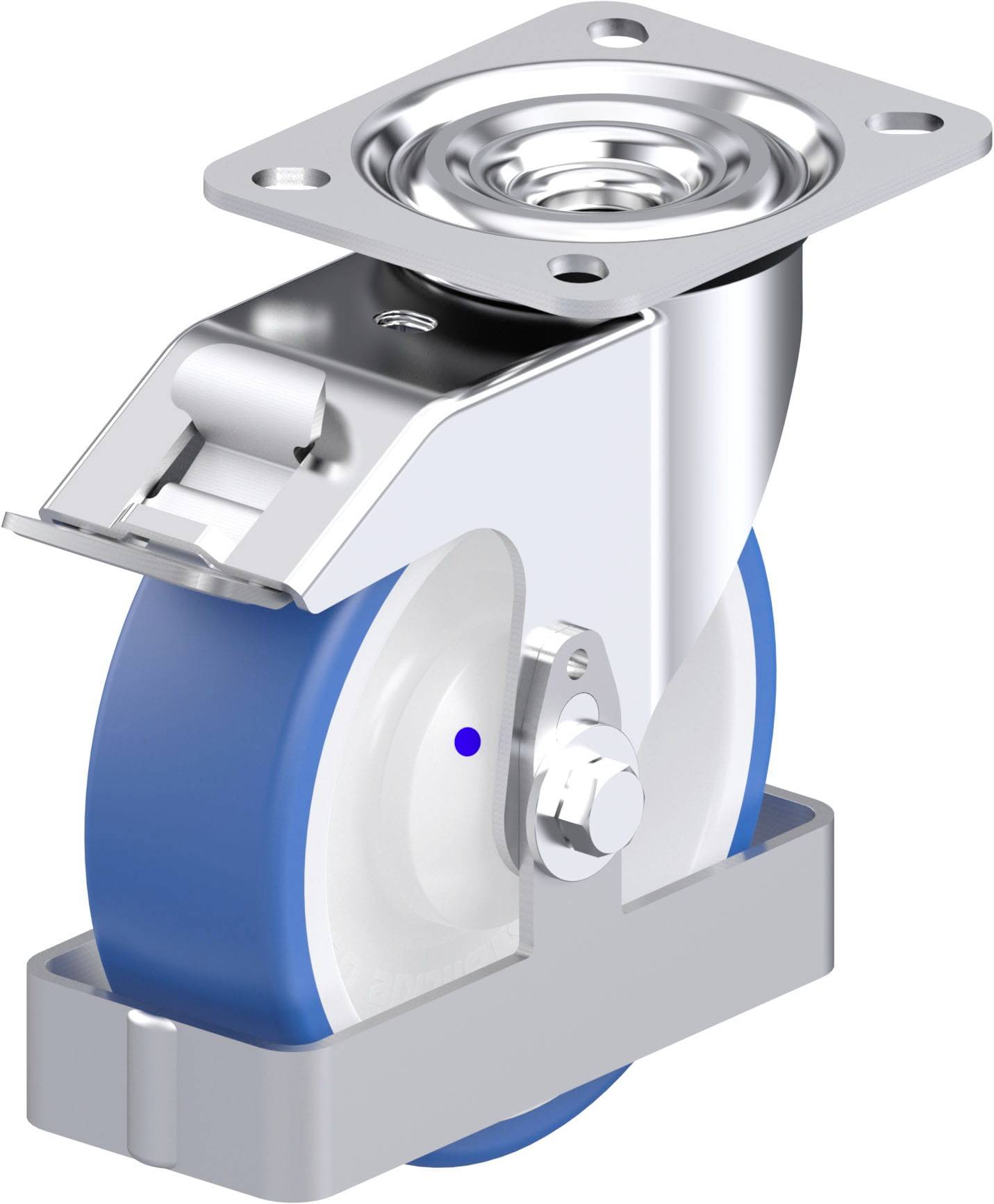 Blickle 948072 L-POTHS 125XKA-FI-FS Acéllemez forgógörgő KerékØ: 125 mm Teherbírás (max.): 250 kg 1 db