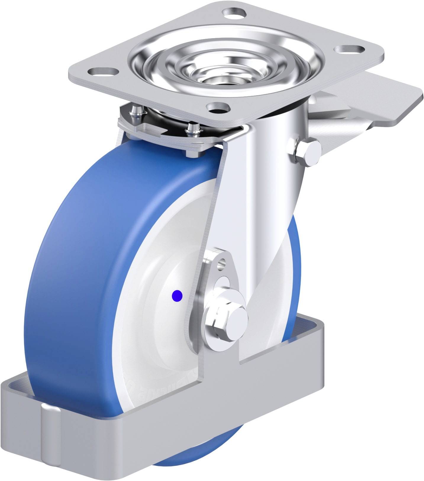 Blickle 948077 L-POTHS 125XKA-ST-FS Acéllemez forgógörgő KerékØ: 125 mm Teherbírás (max.): 250 kg 1 db