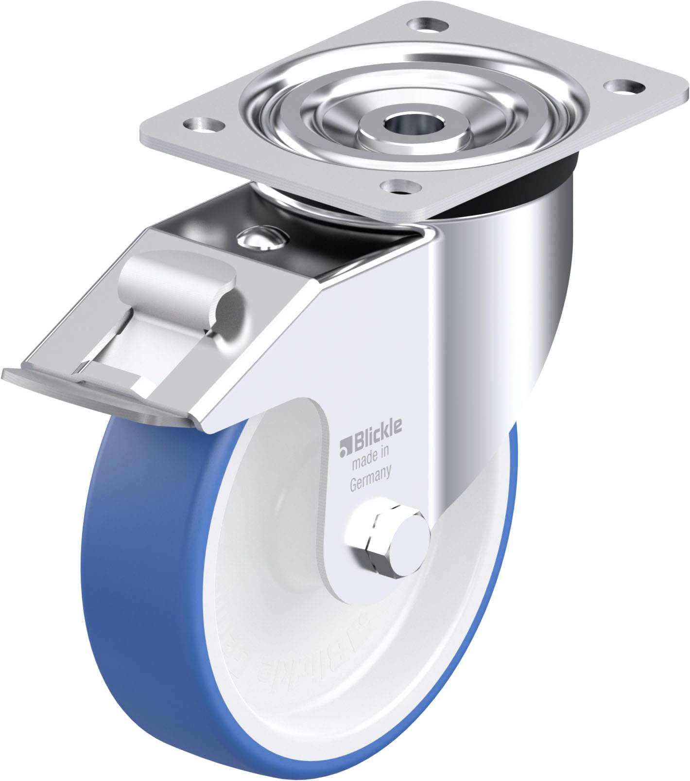 Blickle 936243 L-POTHS 160G-FI Acéllemez forgógörgő KerékØ: 160 mm Teherbírás (max.): 400 kg 1 db