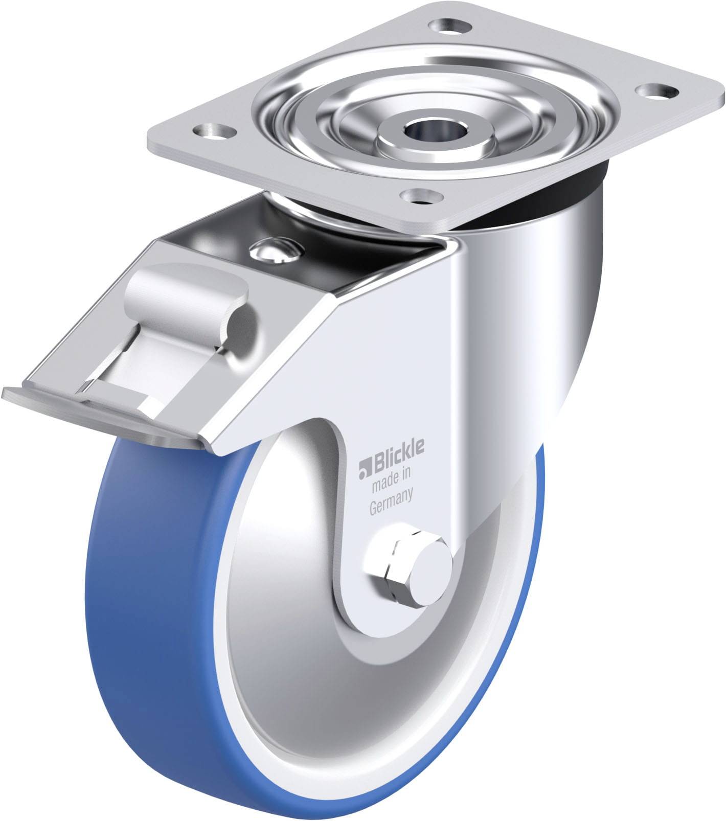 Blickle 936244 L-POTHS 160G-FI-FA Acéllemez forgógörgő KerékØ: 160 mm Teherbírás (max.): 400 kg 1 db