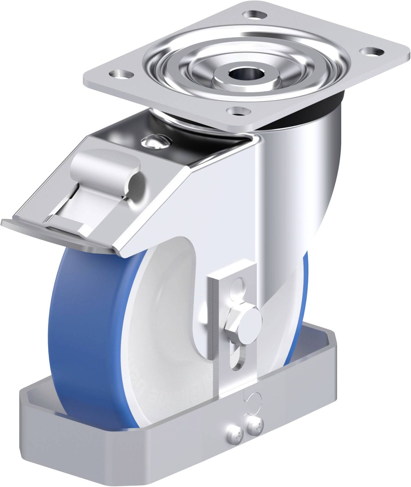 Blickle 938853 L-POTHS 160R-FI-FS Acéllemez forgógörgő KerékØ: 160 mm Teherbírás (max.): 400 kg 1 db