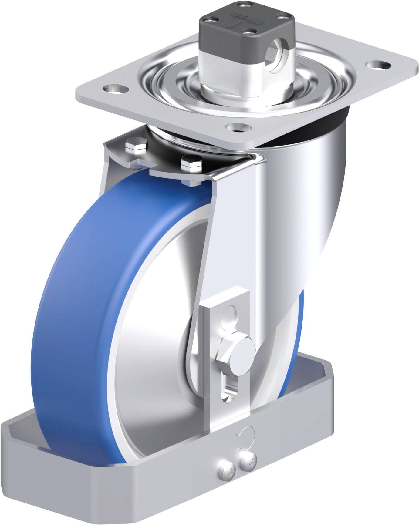 Blickle 948109 L-POTHS 160XR-CS11-FA-FS Acéllemez forgógörgő KerékØ: 160 mm Teherbírás (max.): 400 kg 1 db