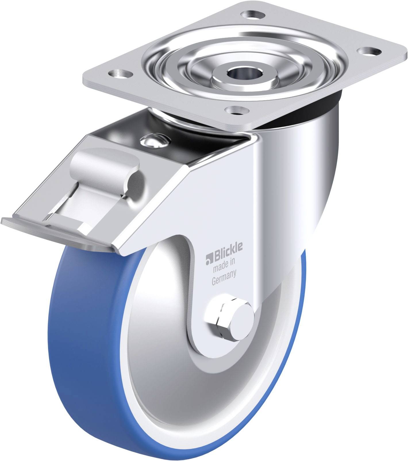 Blickle 948114 L-POTHS 160XR-FI-FA Acéllemez forgógörgő KerékØ: 160 mm Teherbírás (max.): 400 kg 1 db