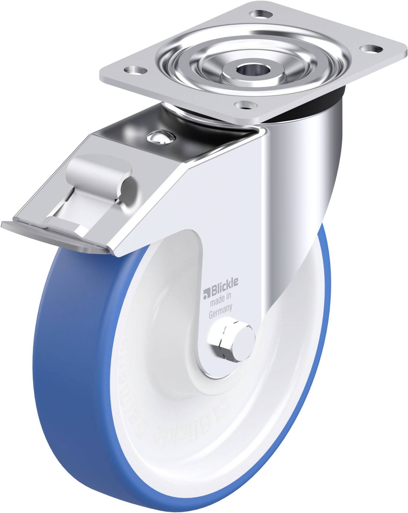 Blickle 948129 L-POTHS 200XK-FI Acéllemez forgógörgő KerékØ: 200 mm Teherbírás (max.): 400 kg 1 db