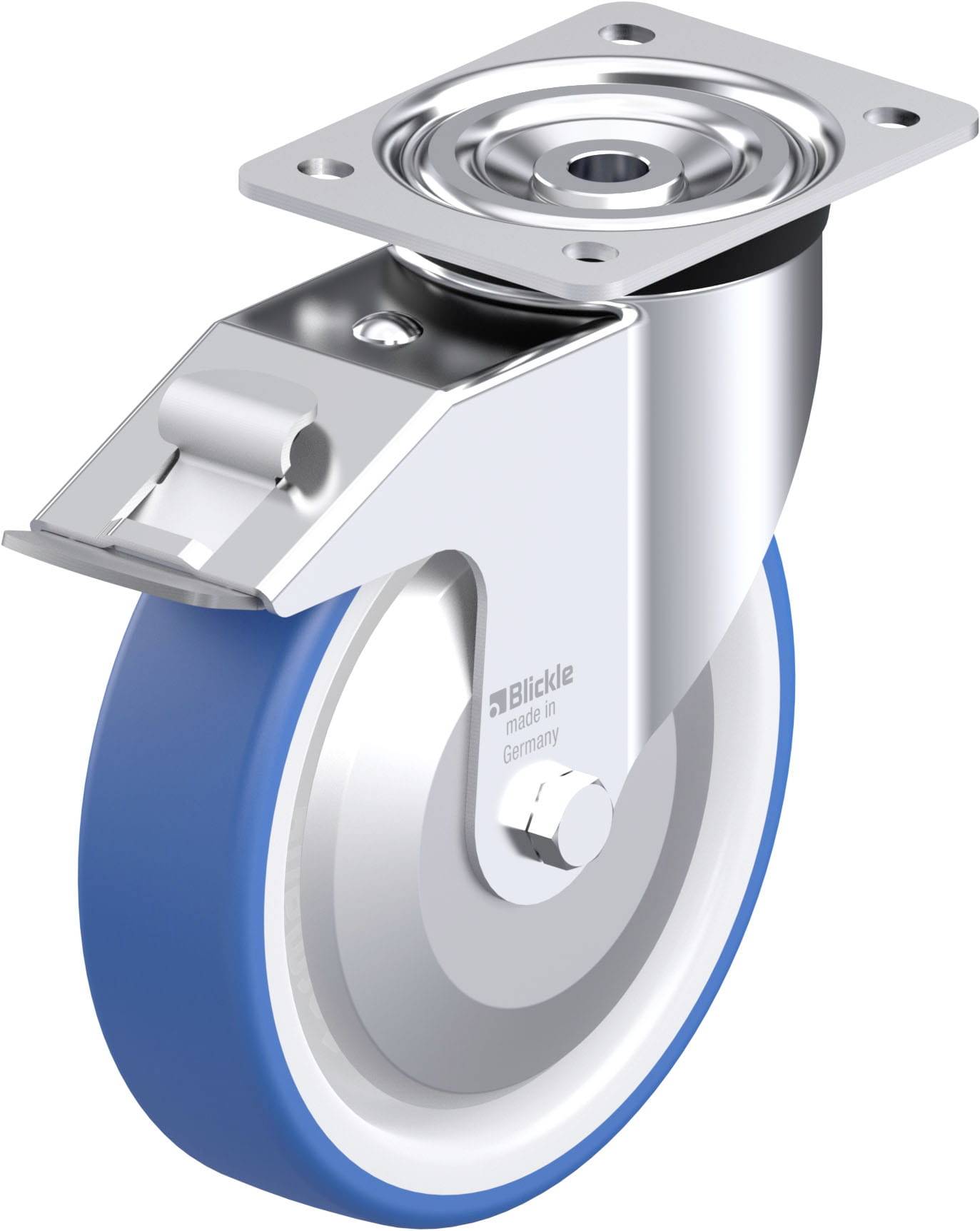Blickle 948130 L-POTHS 200XK-FI-FA Acéllemez forgógörgő KerékØ: 200 mm Teherbírás (max.): 400 kg 1 db