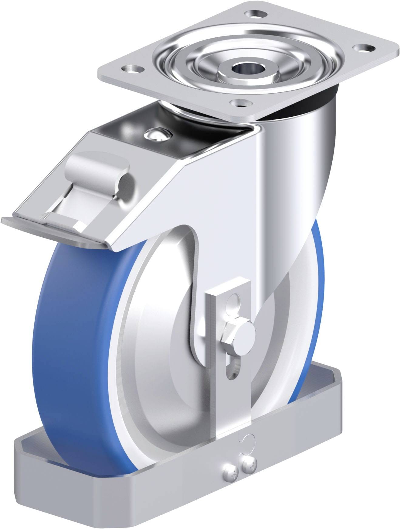 Blickle 948147 L-POTHS 200XR-FI-FA-FS Acéllemez forgógörgő KerékØ: 200 mm Teherbírás (max.): 400 kg 1 db