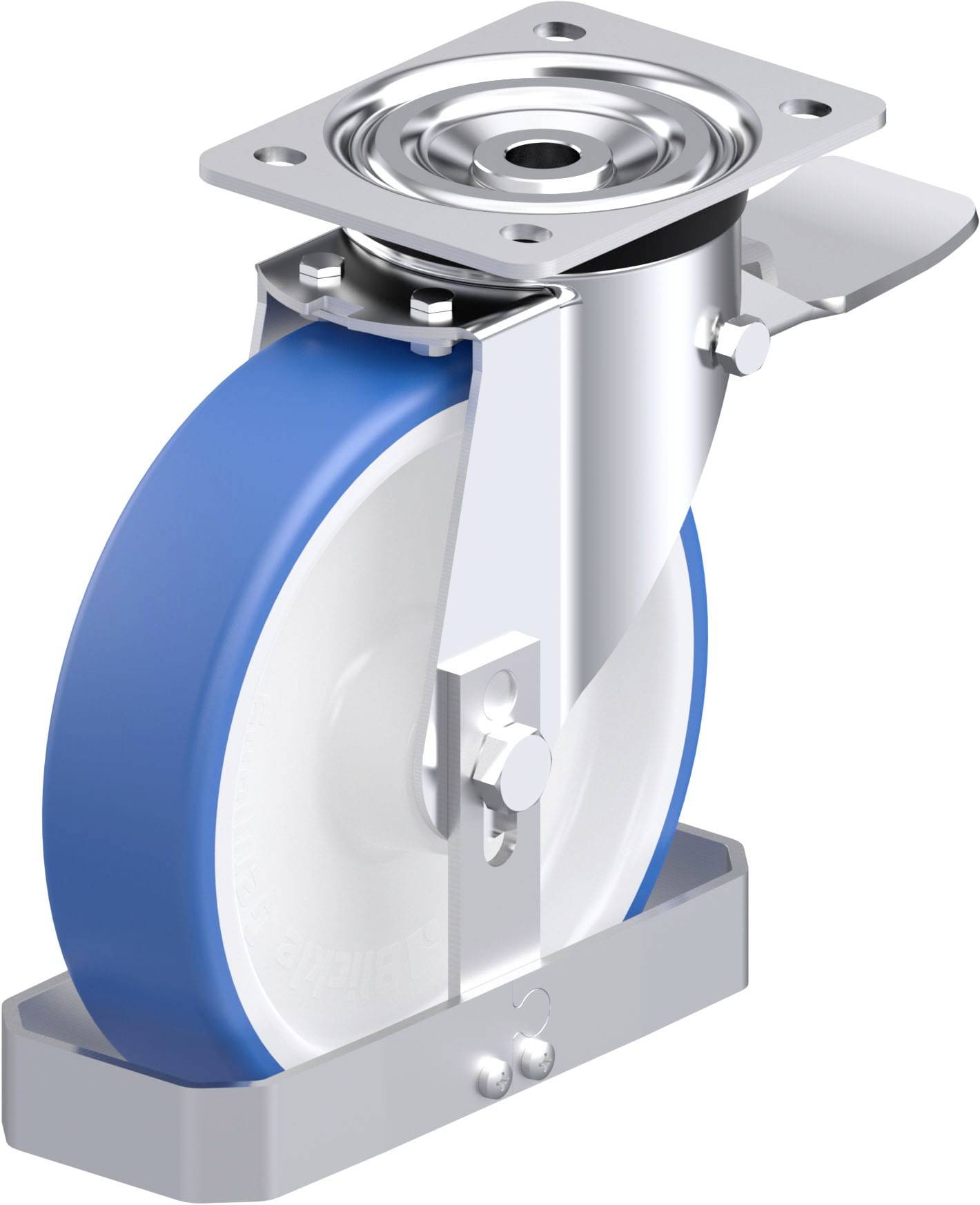 Blickle 948153 L-POTHS 200XR-ST-FS Acéllemez forgógörgő KerékØ: 200 mm Teherbírás (max.): 400 kg 1 db