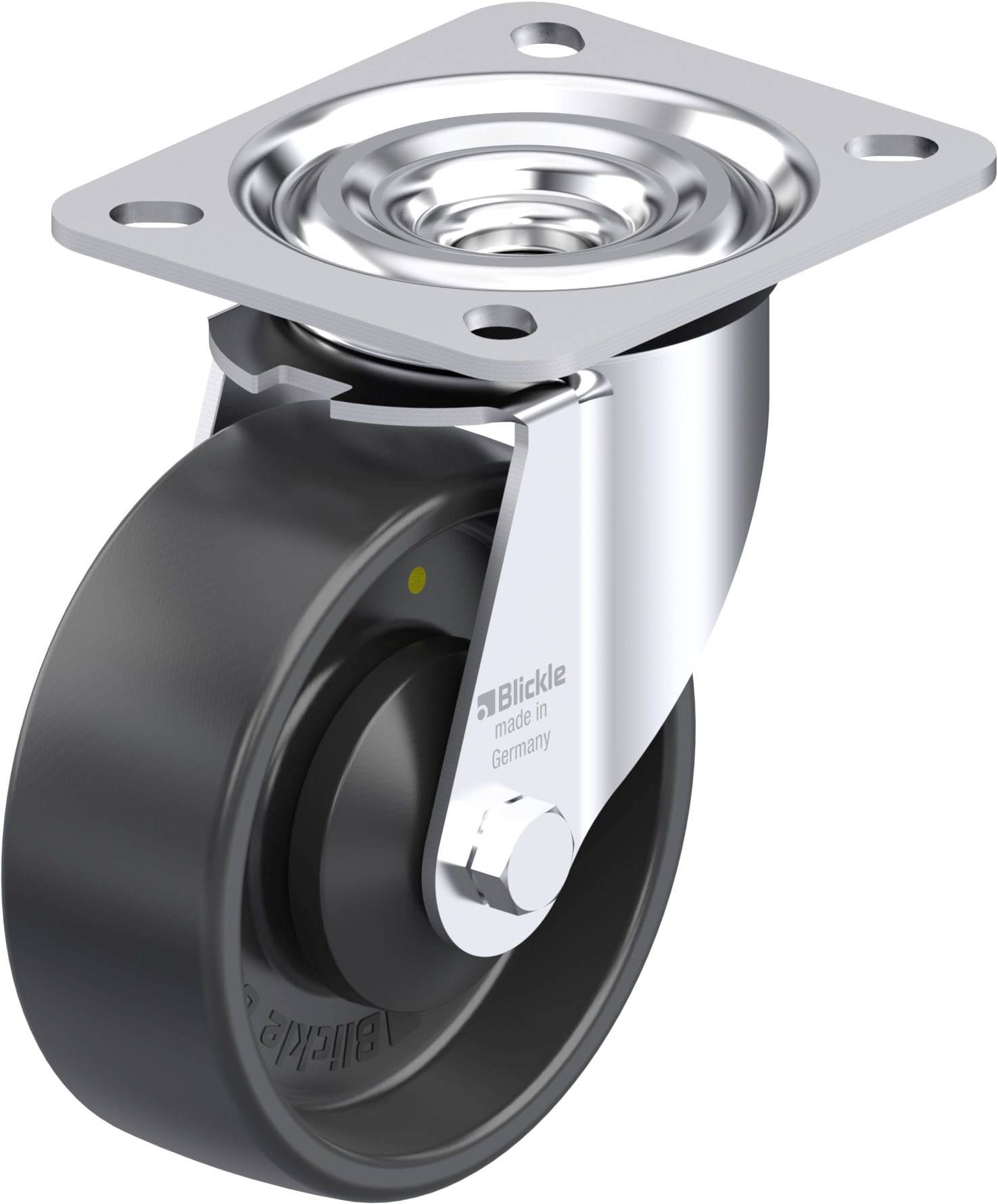 Blickle 953164 L-PP 100KA-EL Acéllemez forgógörgő KerékØ: 100 mm Teherbírás (max.): 160 kg 1 db