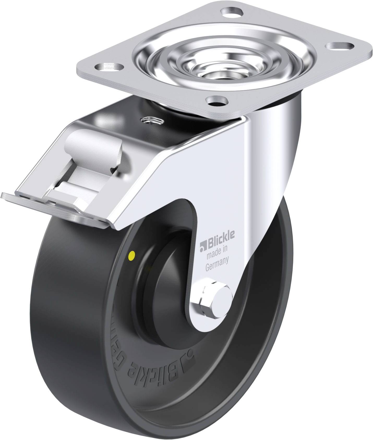 Blickle 951794 L-PP 125KA-FI-EL Acéllemez forgógörgő KerékØ: 125 mm Teherbírás (max.): 200 kg 1 db