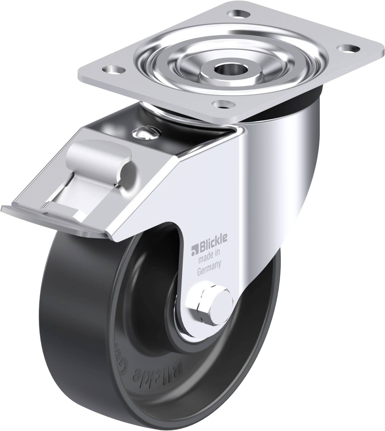 Blickle 952312 L-PP 150K-FI Acéllemez forgógörgő KerékØ: 150 mm Teherbírás (max.): 300 kg 1 db