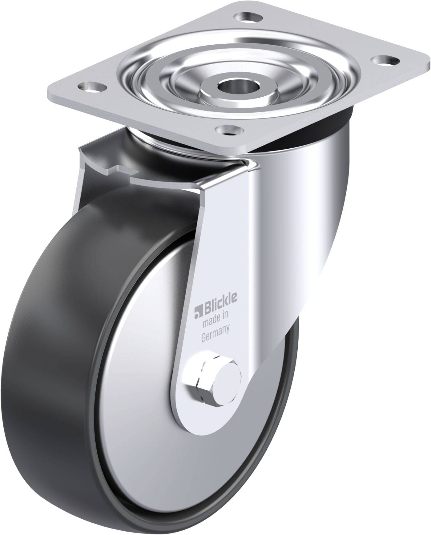 Blickle 85126 L-PP 150R-FA Acéllemez forgógörgő KerékØ: 150 mm Teherbírás (max.): 300 kg 1 db