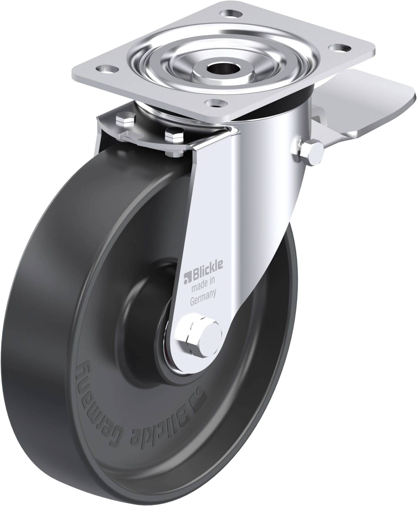 Blickle 952320 L-PP 200K-ST Acéllemez forgógörgő KerékØ: 200 mm Teherbírás (max.): 400 kg 1 db