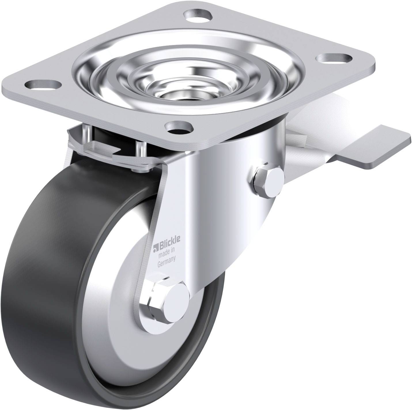 Blickle 71258 L-PP 80G-ST-FA Acéllemez forgógörgő KerékØ: 80 mm Teherbírás (max.): 120 kg 1 db