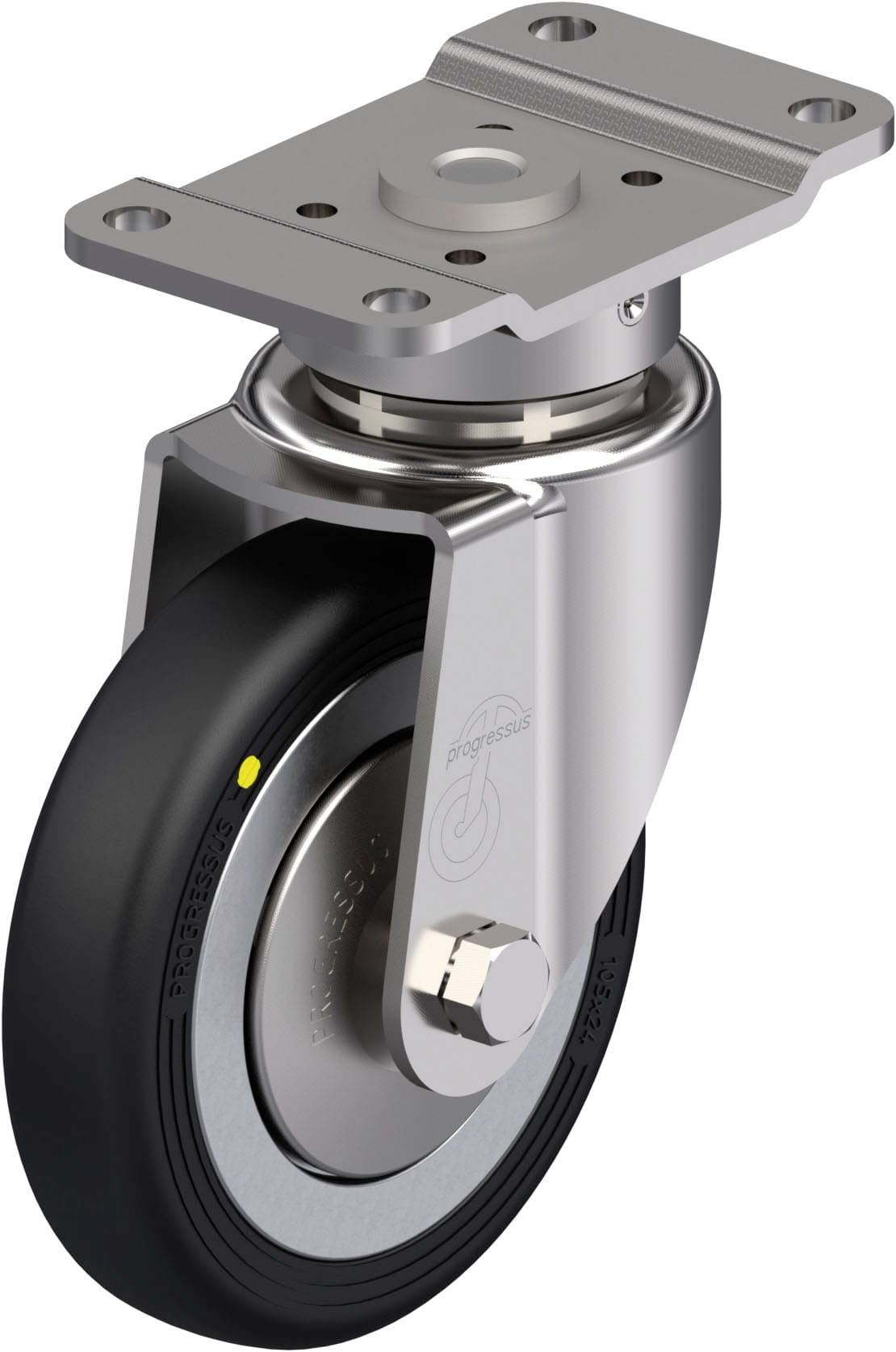 Blickle 889318 LPX-PGV 105XR-PG1-EL-FA Rozsdamentes acél forgógörgő KerékØ: 105 mm Teherbírás (max.): 120 kg 1 db