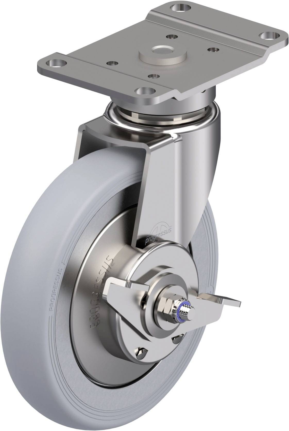 Blickle 949342 LPX-PGV 150XK-PG2-SRA-SG-FA Rozsdamentes acél forgógörgő KerékØ: 150 mm Teherbírás (max.): 200 kg 1 db