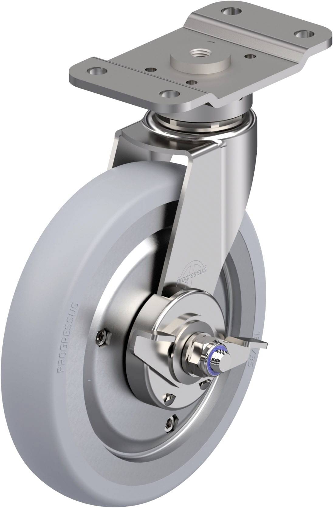 Blickle 949344 LPX-PGV 186XK-PG3-SRA-SG-FA Rozsdamentes acél forgógörgő KerékØ: 186 mm Teherbírás (max.): 200 kg 1 db