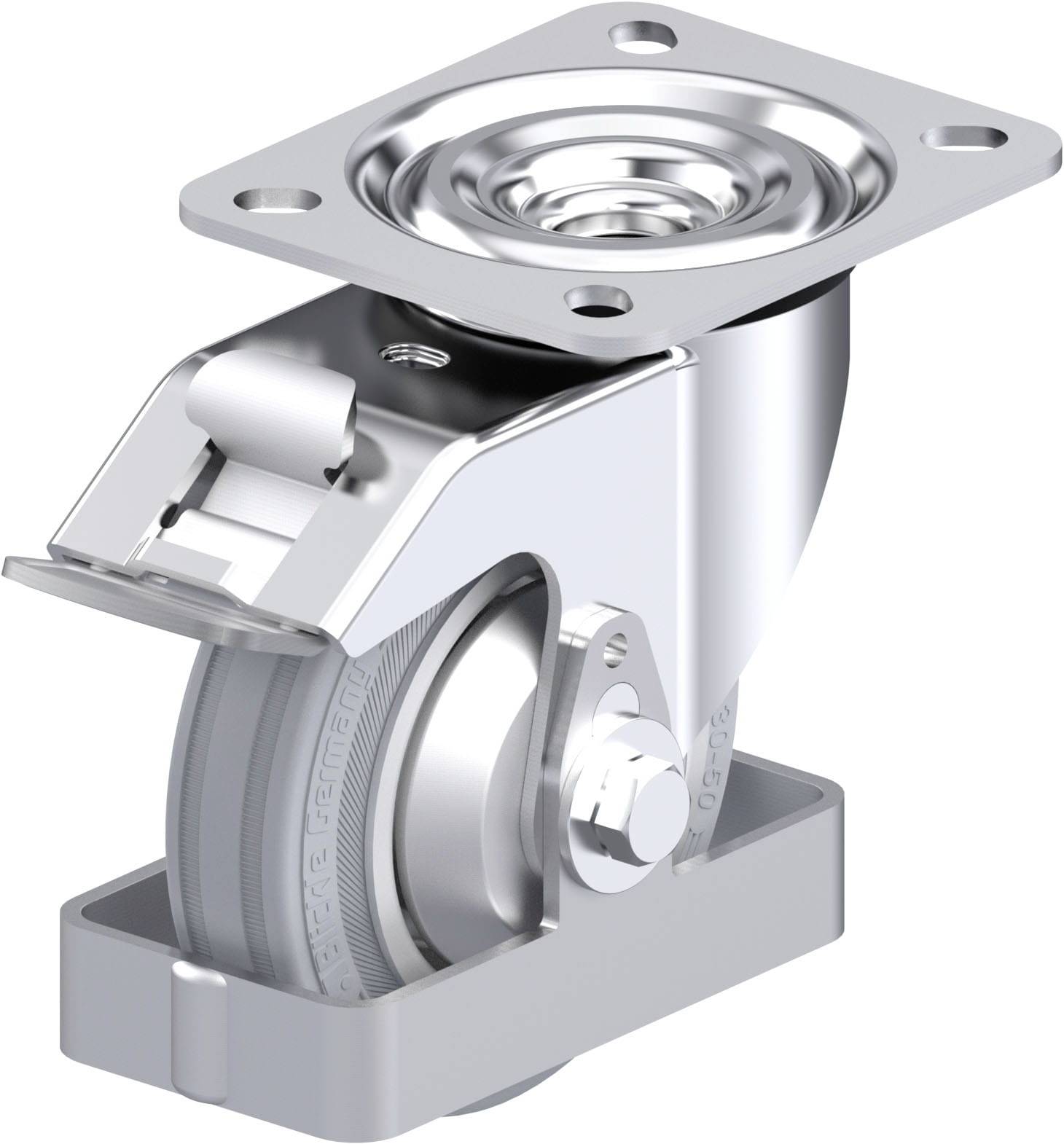 Blickle 938386 L-RD 100R-FI-VLI-FA-FS Acéllemez forgógörgő KerékØ: 100 mm Teherbírás (max.): 100 kg 1 db