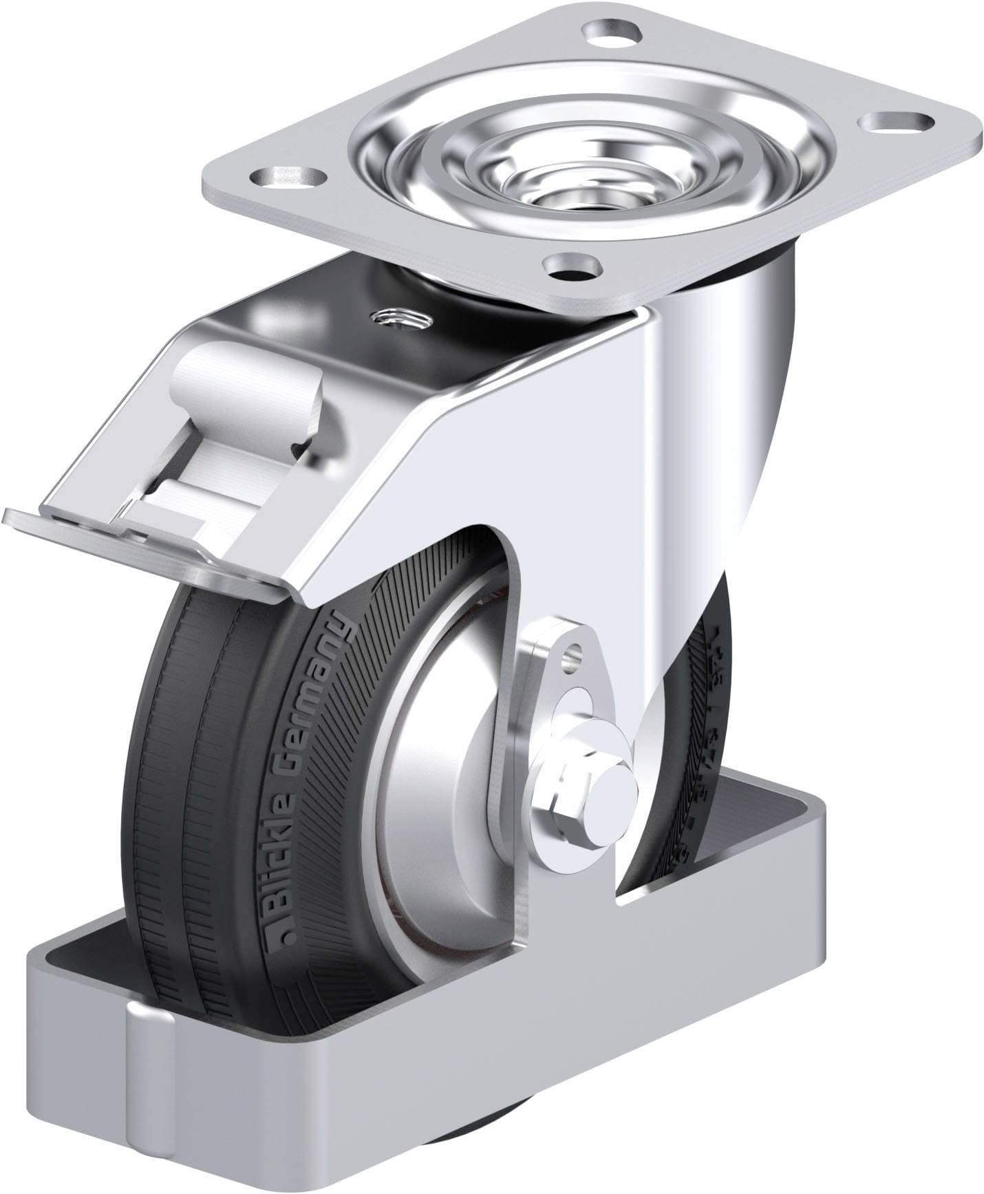 Blickle 938394 L-RD 125R-FI-FA-FS Acéllemez forgógörgő KerékØ: 125 mm Teherbírás (max.): 120 kg 1 db