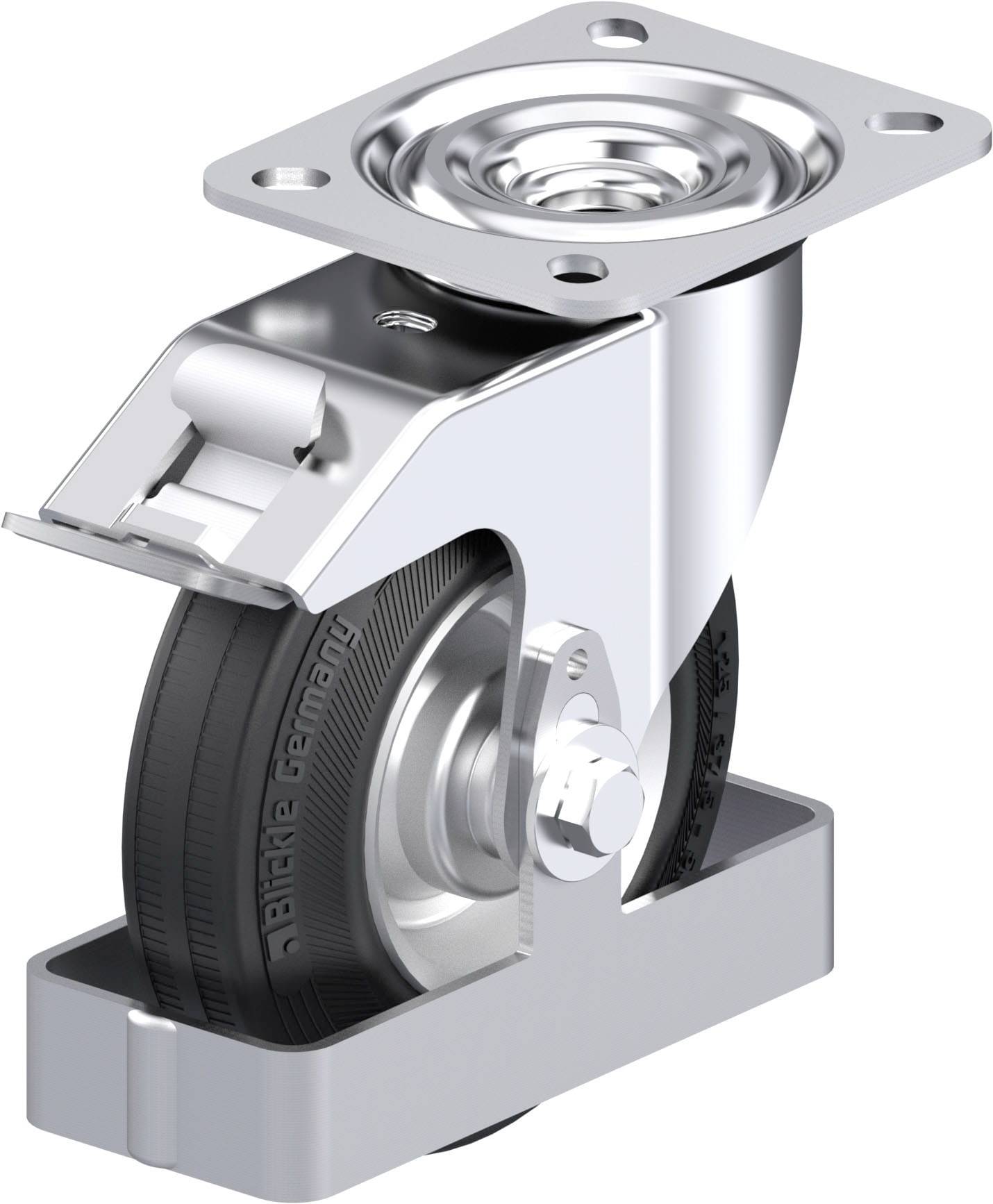 Blickle 899629 L-RD 125R-FI-FS Acéllemez forgógörgő KerékØ: 125 mm Teherbírás (max.): 120 kg 1 db