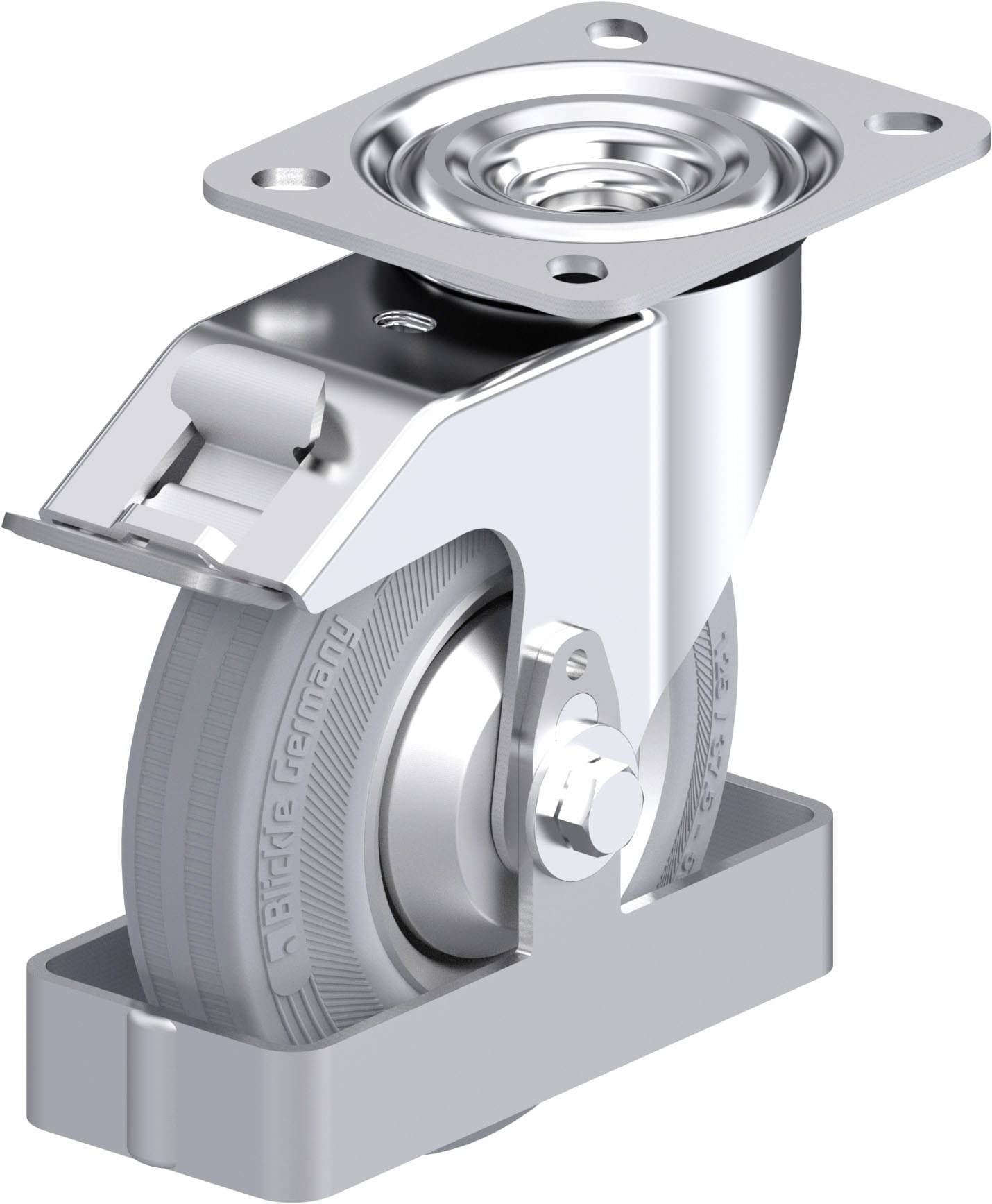 Blickle 938396 L-RD 125R-FI-VLI-FA-FS Acéllemez forgógörgő KerékØ: 125 mm Teherbírás (max.): 120 kg 1 db
