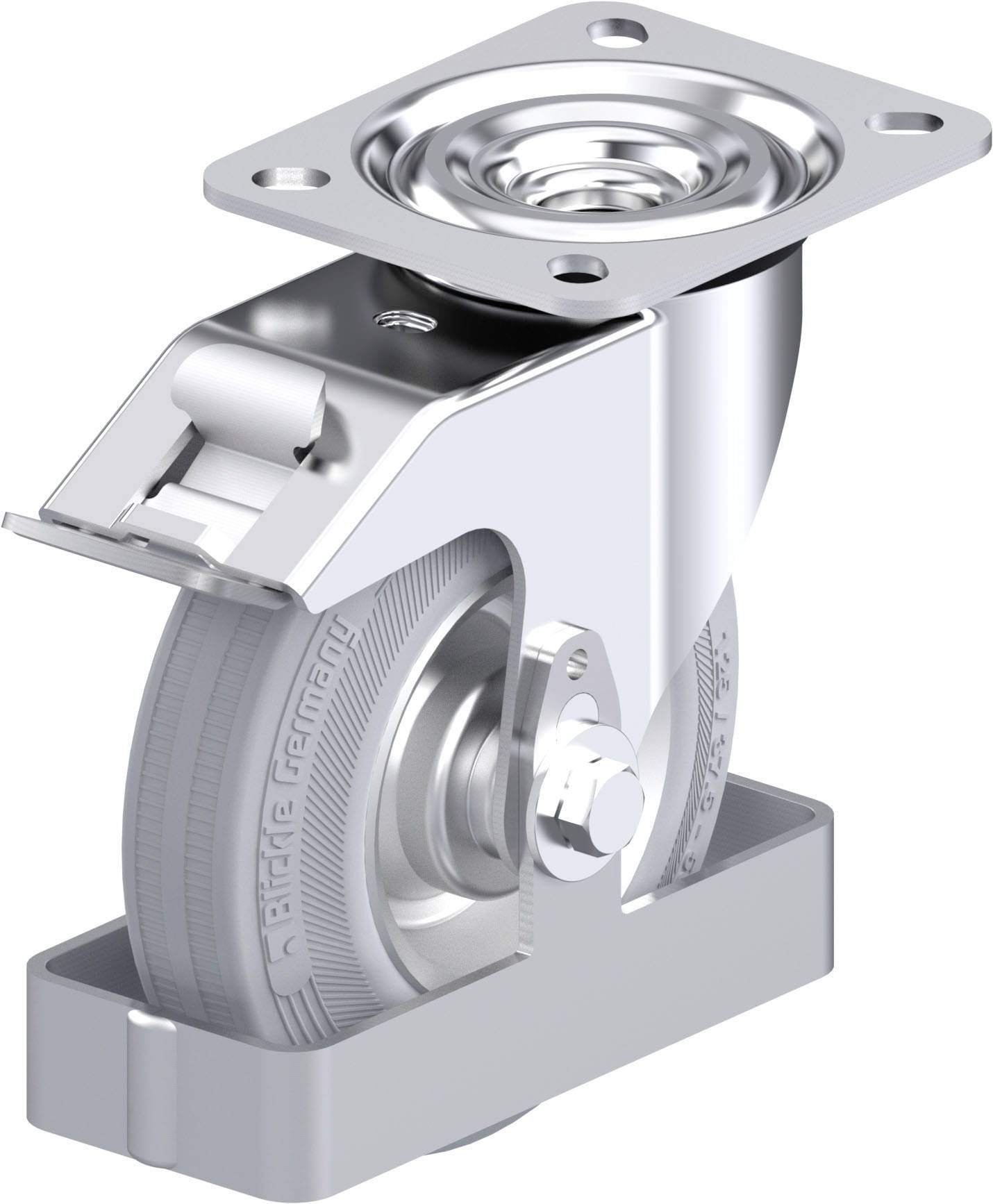 Blickle 938395 L-RD 125R-FI-VLI-FS Acéllemez forgógörgő KerékØ: 125 mm Teherbírás (max.): 120 kg 1 db