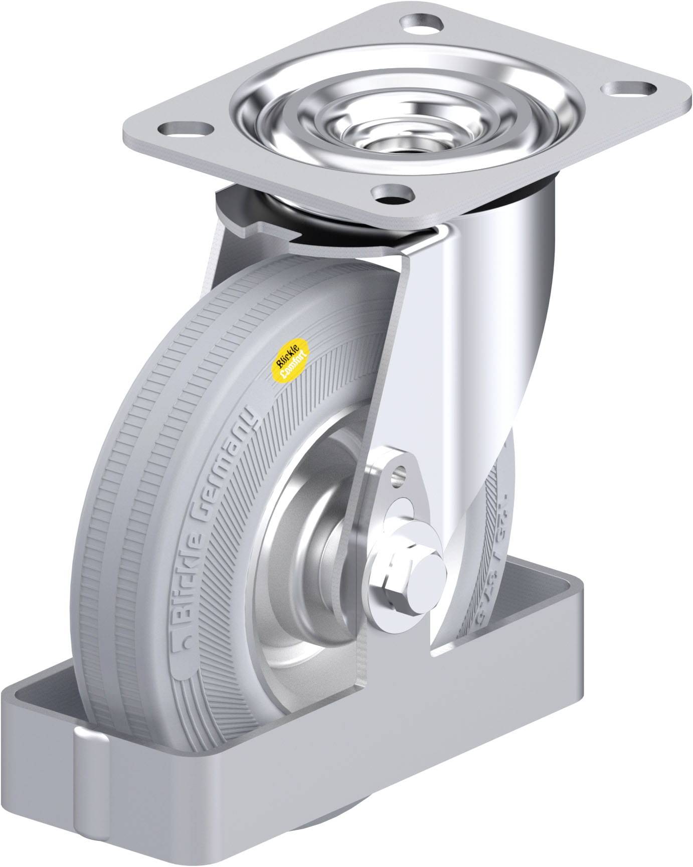 Blickle 938401 L-RD 125R-VLI-FS Acéllemez forgógörgő KerékØ: 125 mm Teherbírás (max.): 120 kg 1 db