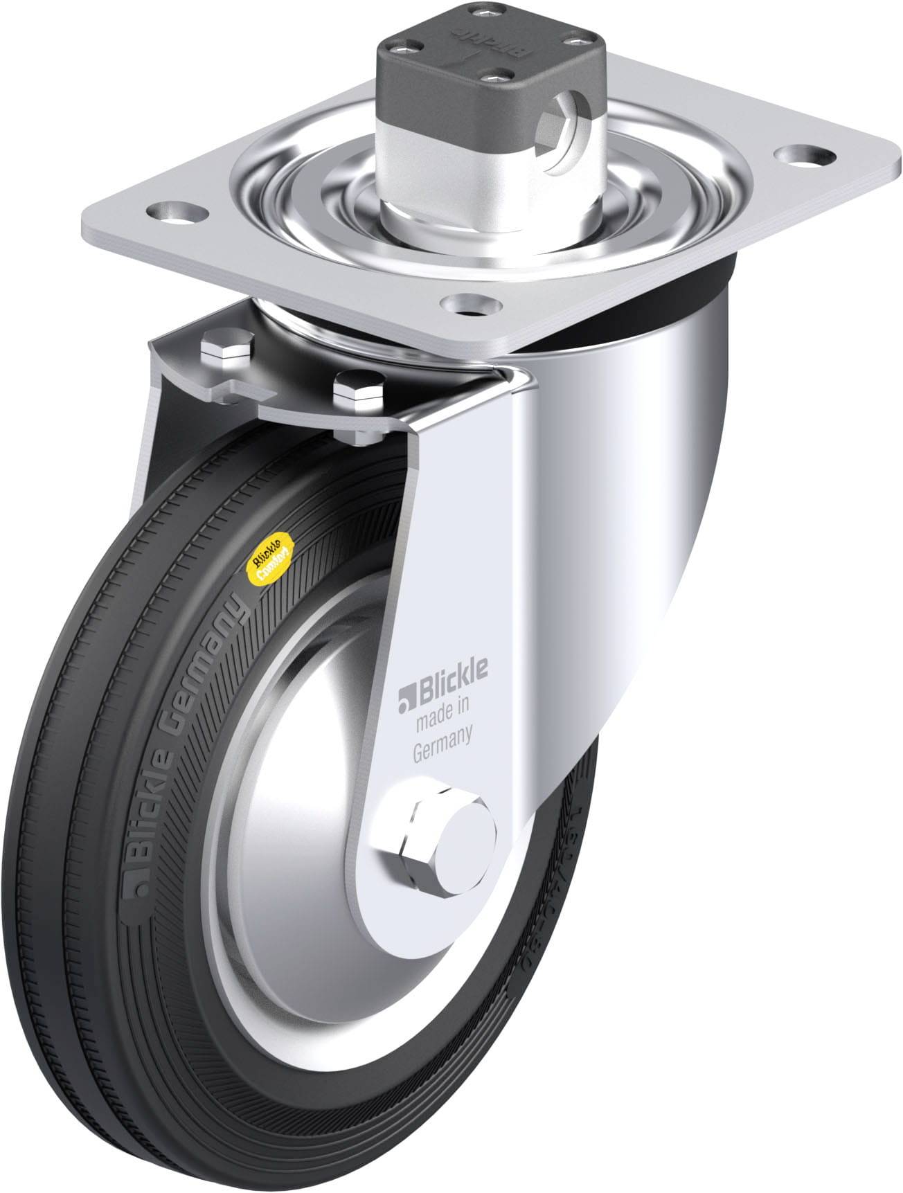 Blickle 849994 L-RD 162R-CS11-FA Acéllemez forgógörgő KerékØ: 160 mm Teherbírás (max.): 225 kg 1 db