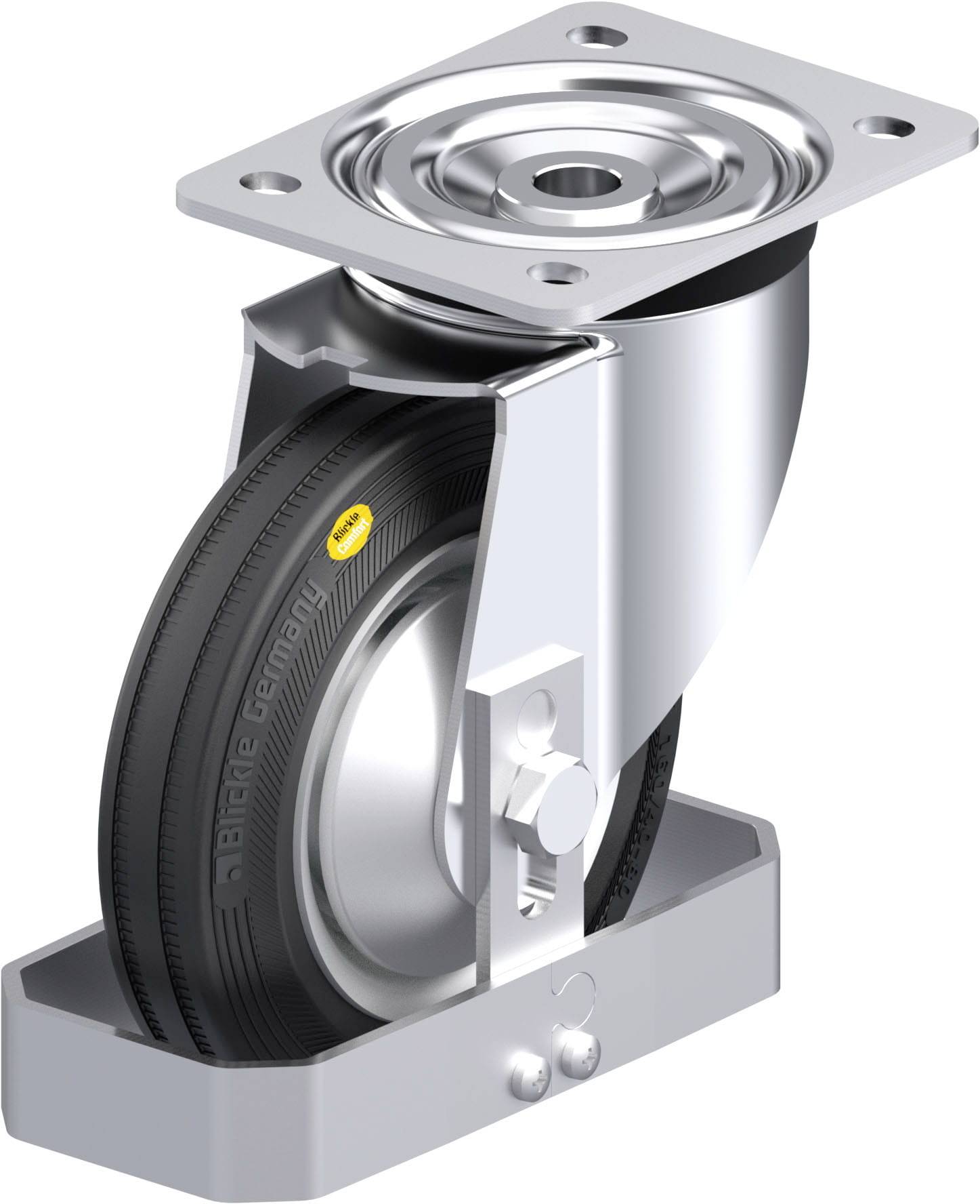 Blickle 938420 L-RD 162R-FA-FS Acéllemez forgógörgő KerékØ: 160 mm Teherbírás (max.): 225 kg 1 db