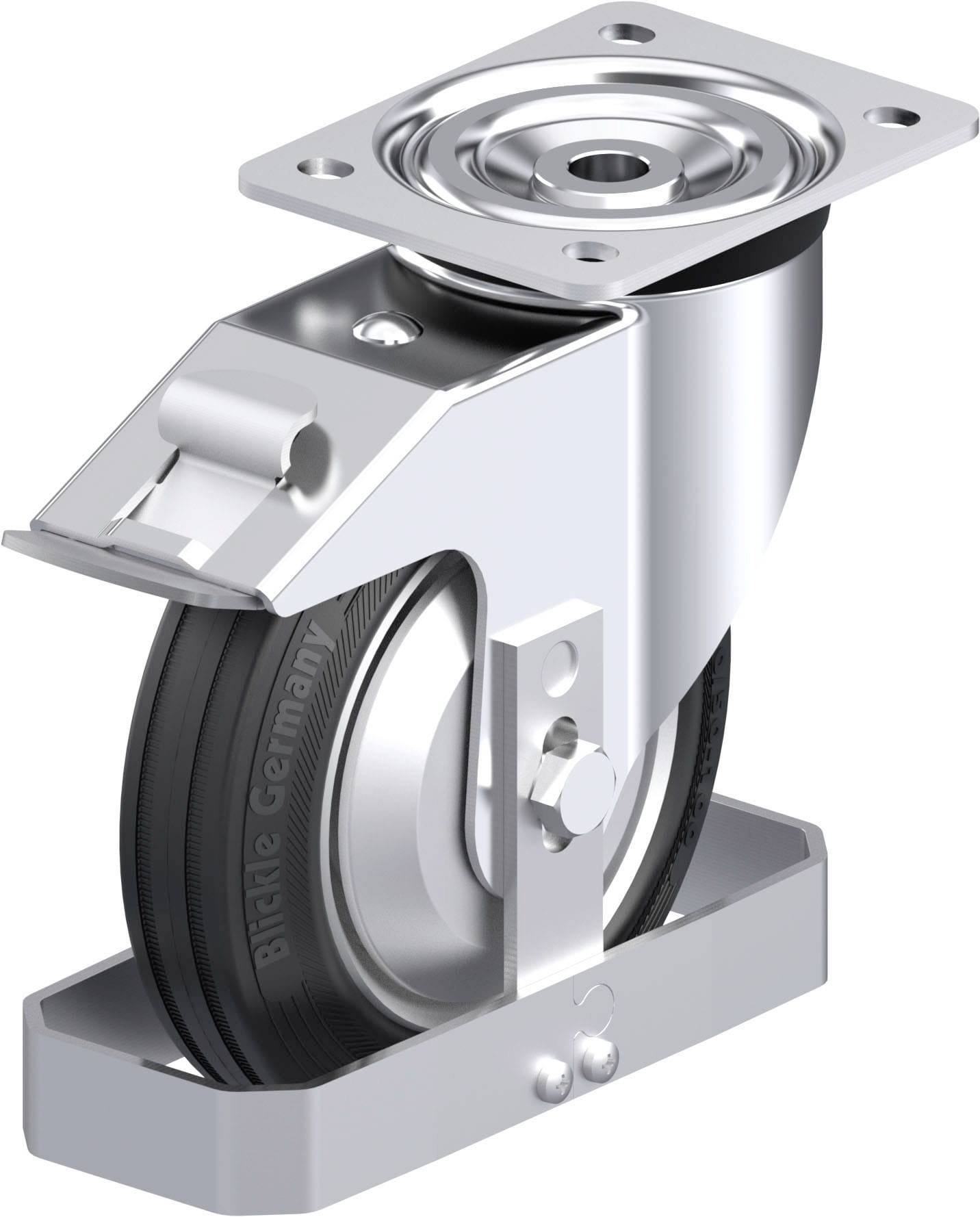 Blickle 938431 L-RD 182R-FI-FA-FS Acéllemez forgógörgő KerékØ: 180 mm Teherbírás (max.): 300 kg 1 db