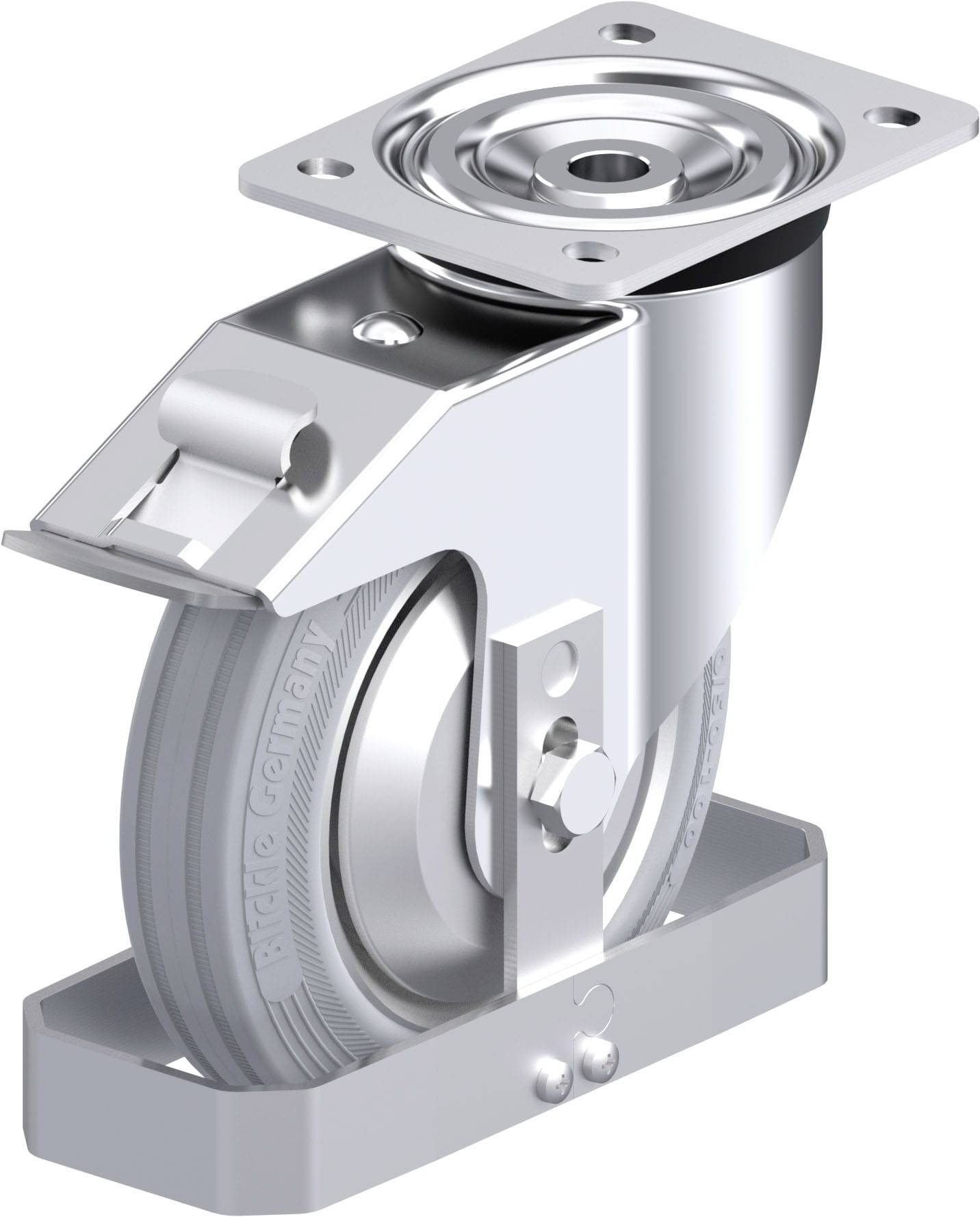 Blickle 938433 L-RD 182R-FI-VLI-FA-FS Acéllemez forgógörgő KerékØ: 180 mm Teherbírás (max.): 300 kg 1 db