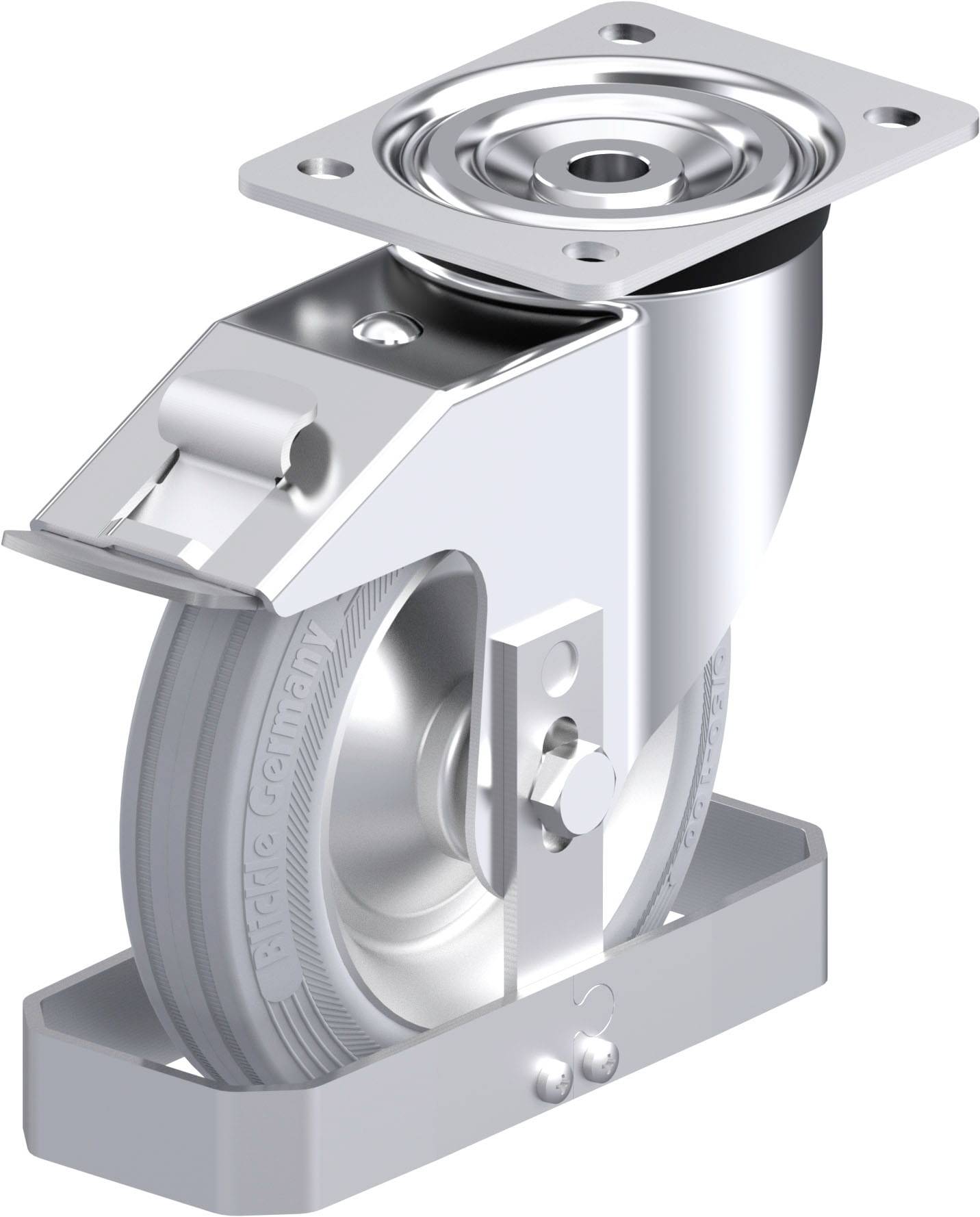 Blickle 938432 L-RD 182R-FI-VLI-FS Acéllemez forgógörgő KerékØ: 180 mm Teherbírás (max.): 300 kg 1 db