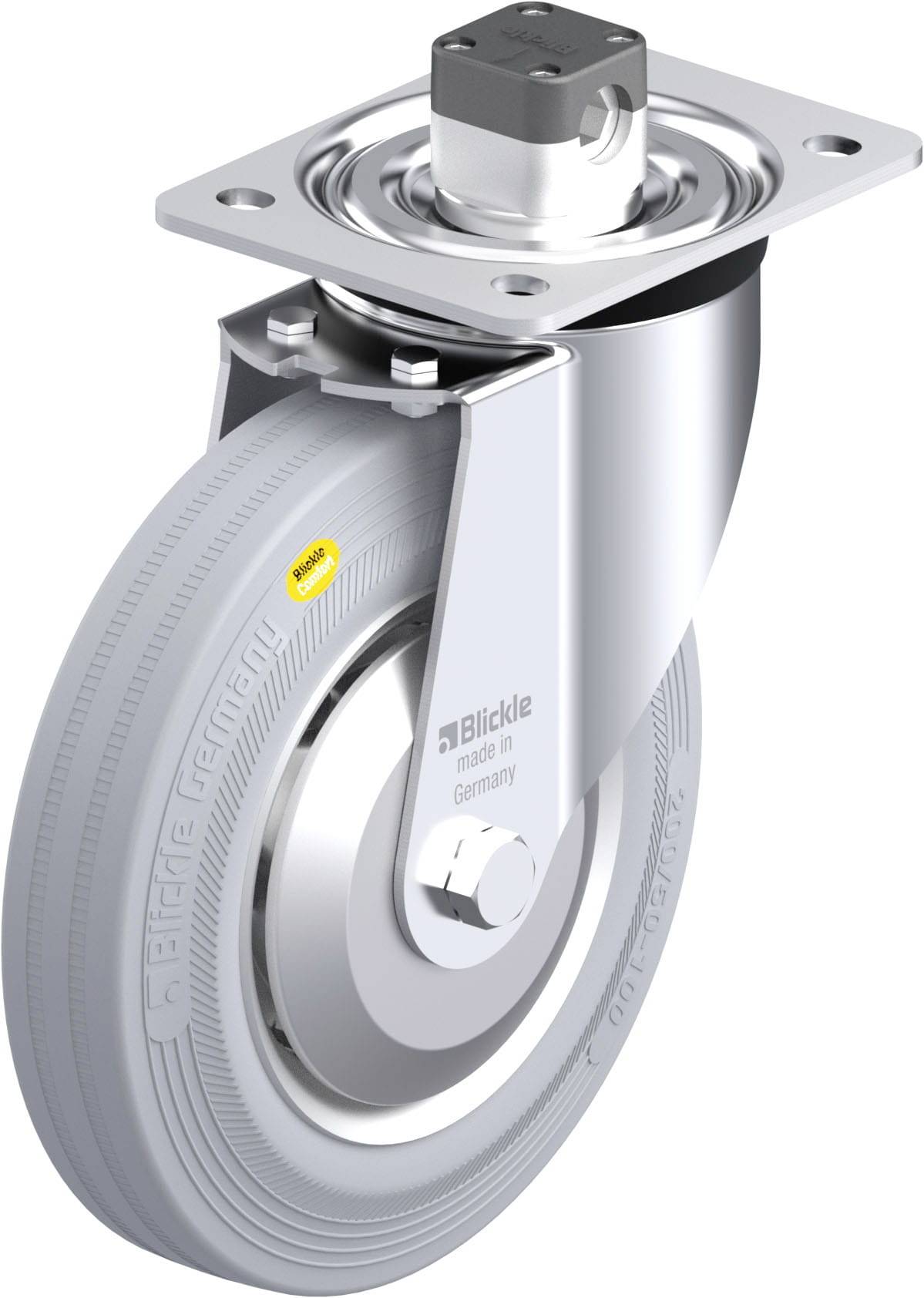 Blickle 850001 L-RD 200K-CS11-VLI-FA Acéllemez forgógörgő KerékØ: 200 mm Teherbírás (max.): 350 kg 1 db