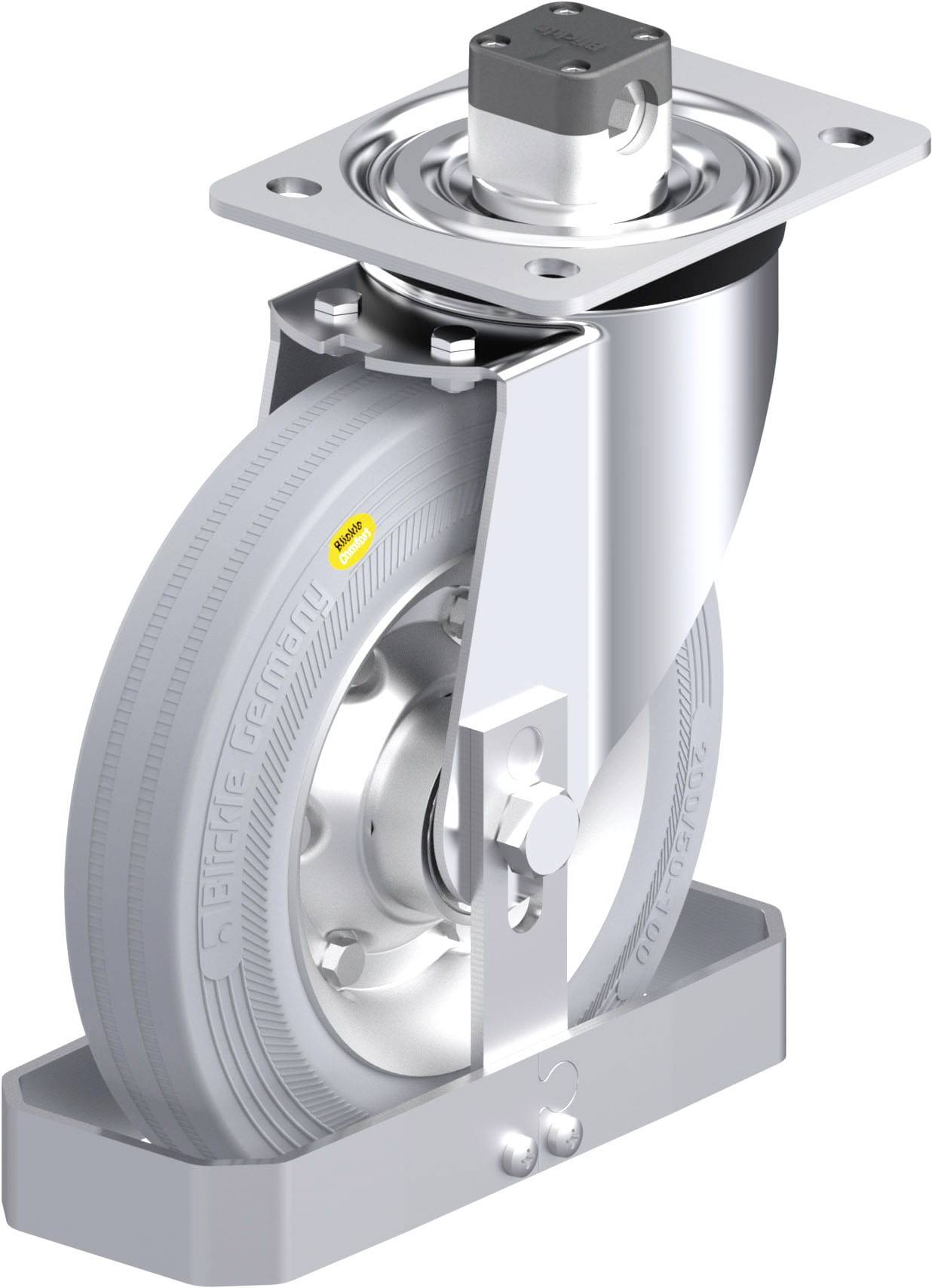 Blickle 938441 L-RD 200K-CS11-VLI-FS Acéllemez forgógörgő KerékØ: 200 mm Teherbírás (max.): 350 kg 1 db