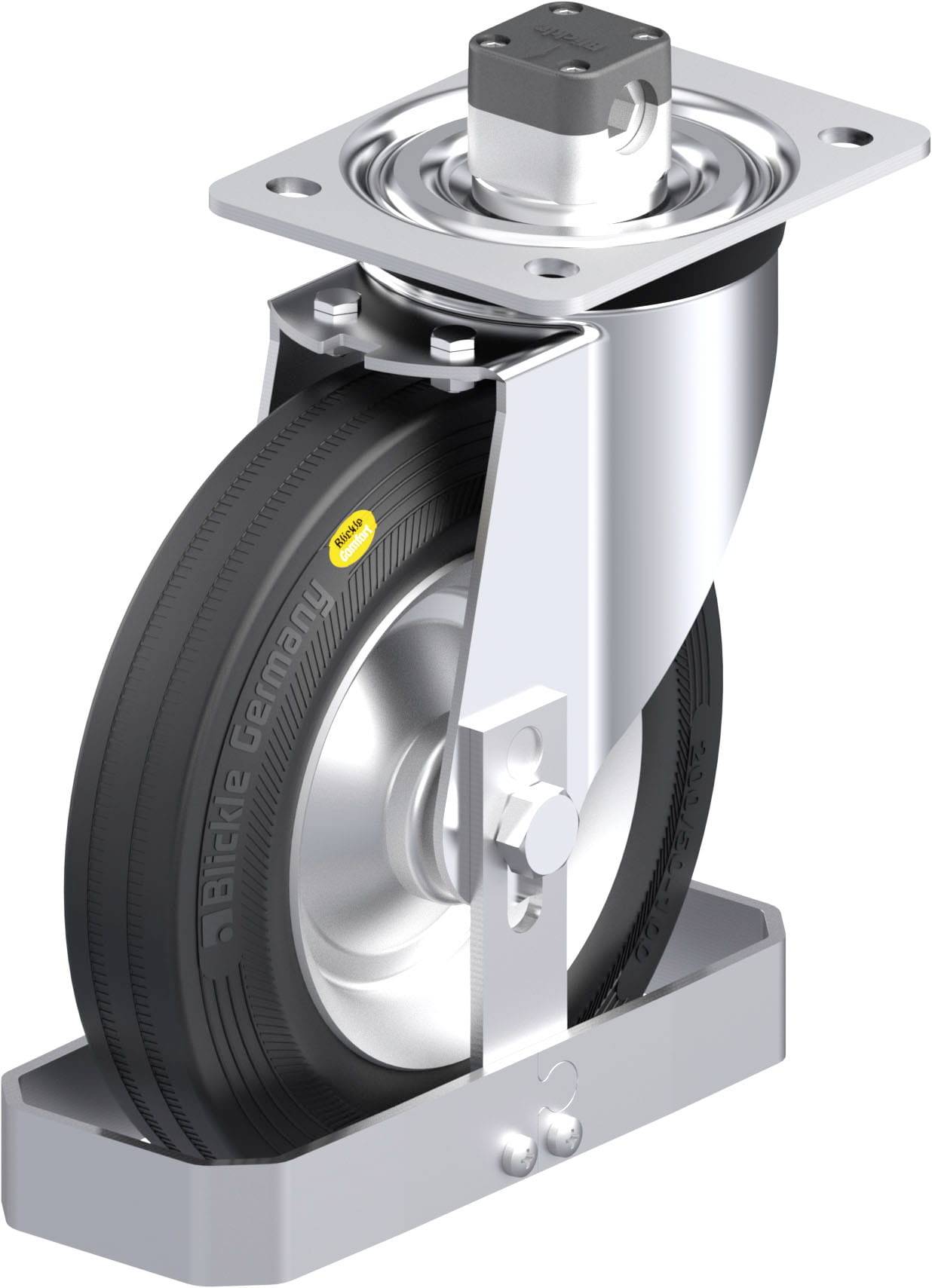 Blickle 938453 L-RD 202R-CS11-FS Acéllemez forgógörgő KerékØ: 200 mm Teherbírás (max.): 350 kg 1 db