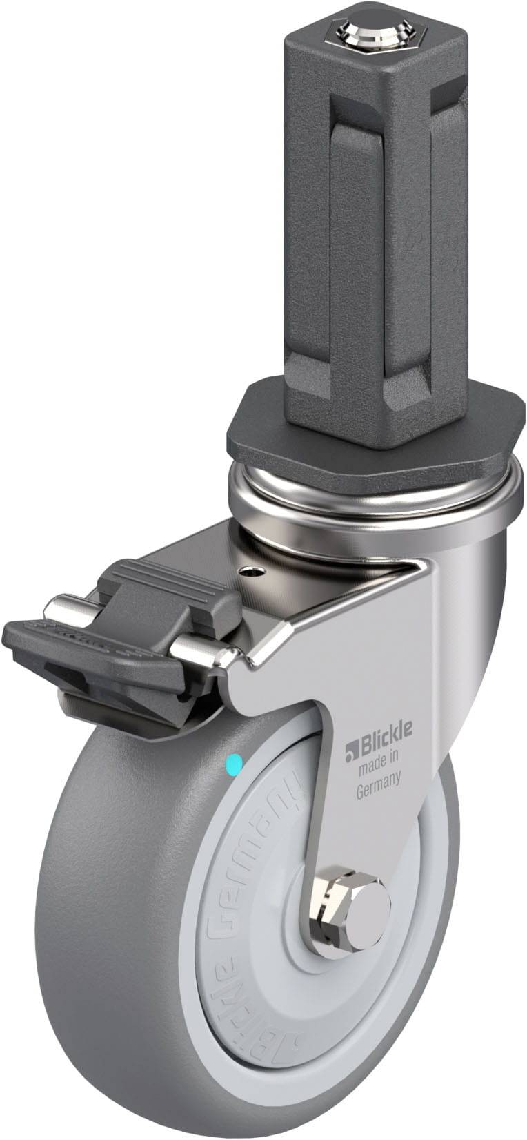 Blickle 849700 LRXA-TPA 75KFD-FI-EXV03 Rozsdamentes acél készülék forgógörgő KerékØ: 75 mm Teherbírás (max.): 75 kg 1 db