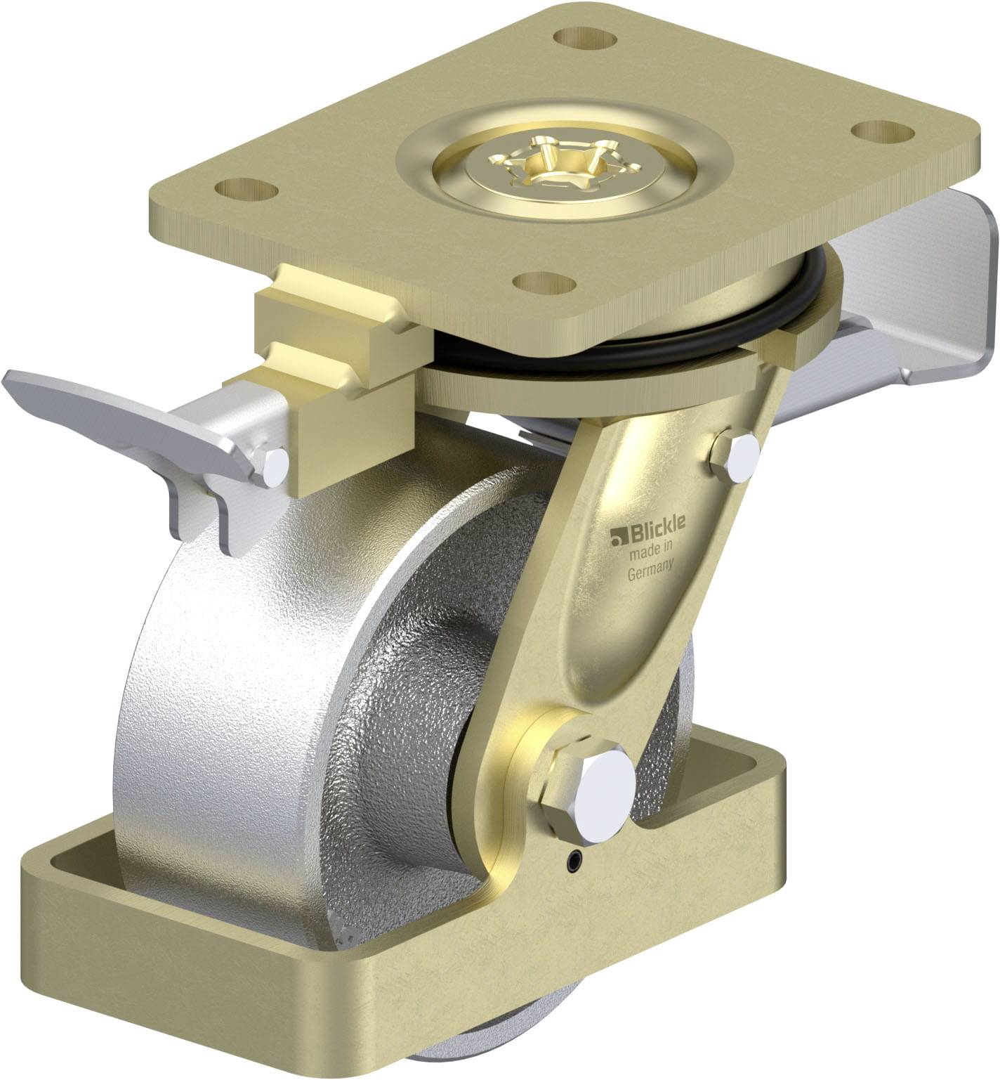 Blickle 940313 LS-G 127G-ST-RI4-FS Nagy teherbírású forgógörgő KerékØ: 125 mm Teherbírás (max.): 750 kg 1 db