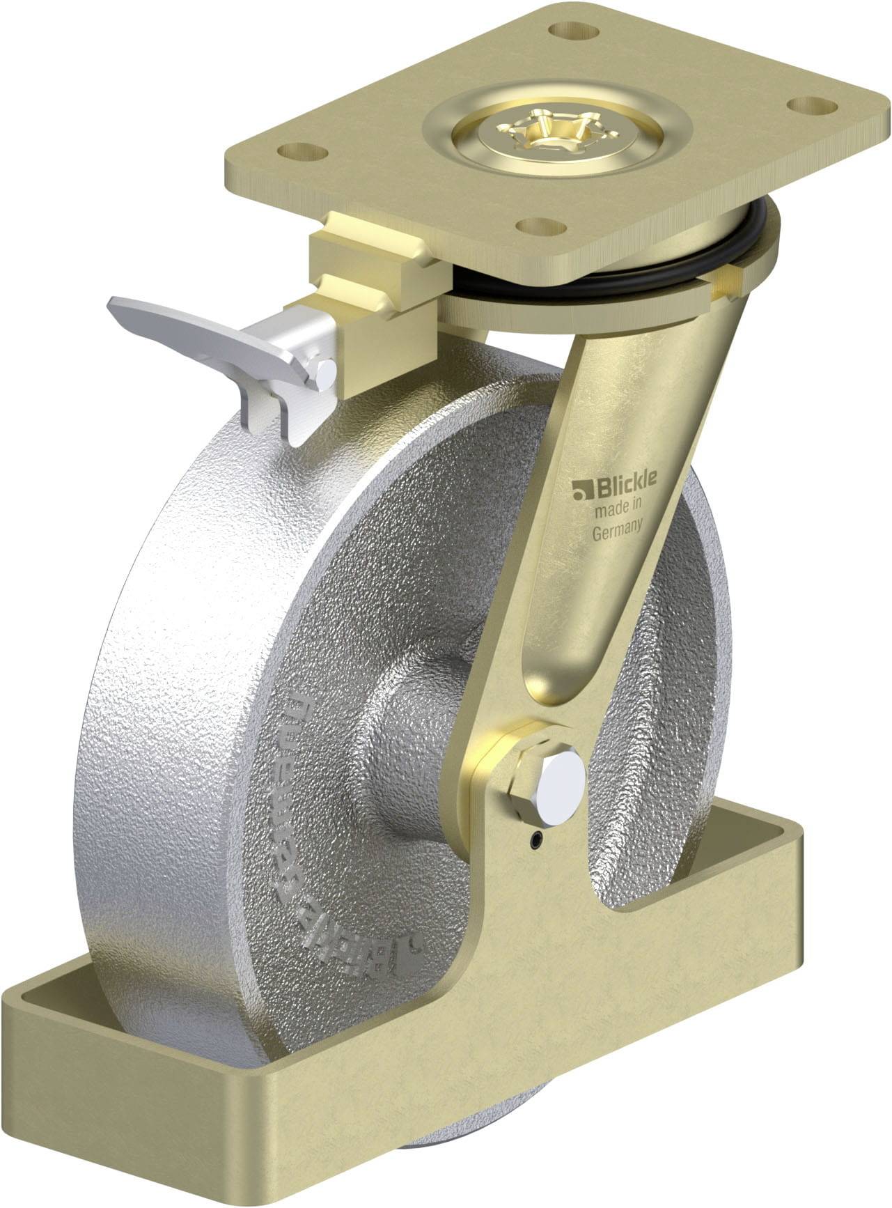 Blickle 940324 LS-G 200G-RI4-FS Nagy teherbírású forgógörgő KerékØ: 200 mm Teherbírás (max.): 1100 kg 1 db