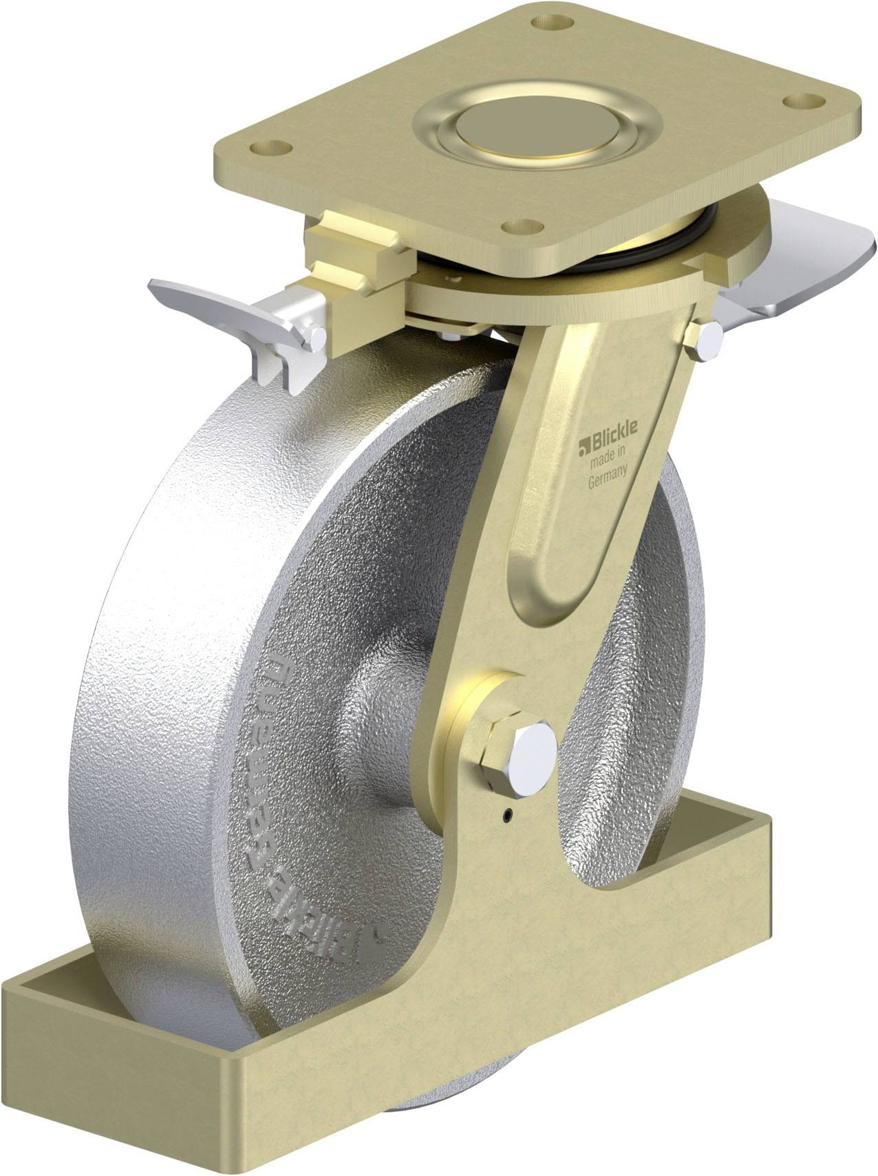 Blickle 940330 LS-G 250G-ST-RI4-FS Nagy teherbírású forgógörgő KerékØ: 250 mm Teherbírás (max.): 1400 kg 1 db