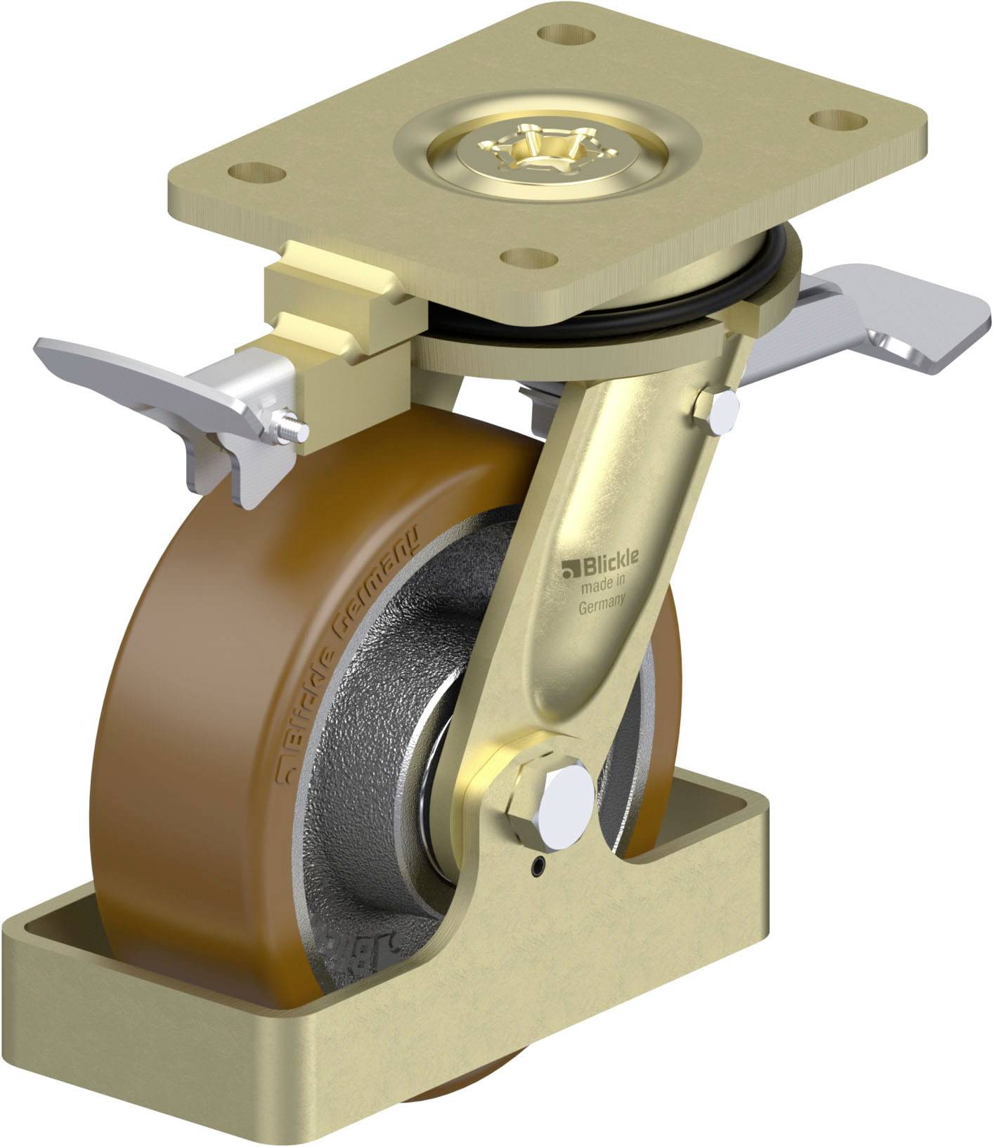 Blickle 939564 LS-GB 150K-ST-RI4-FS Nagy teherbírású forgógörgő KerékØ: 150 mm Teherbírás (max.): 800 kg 1 db