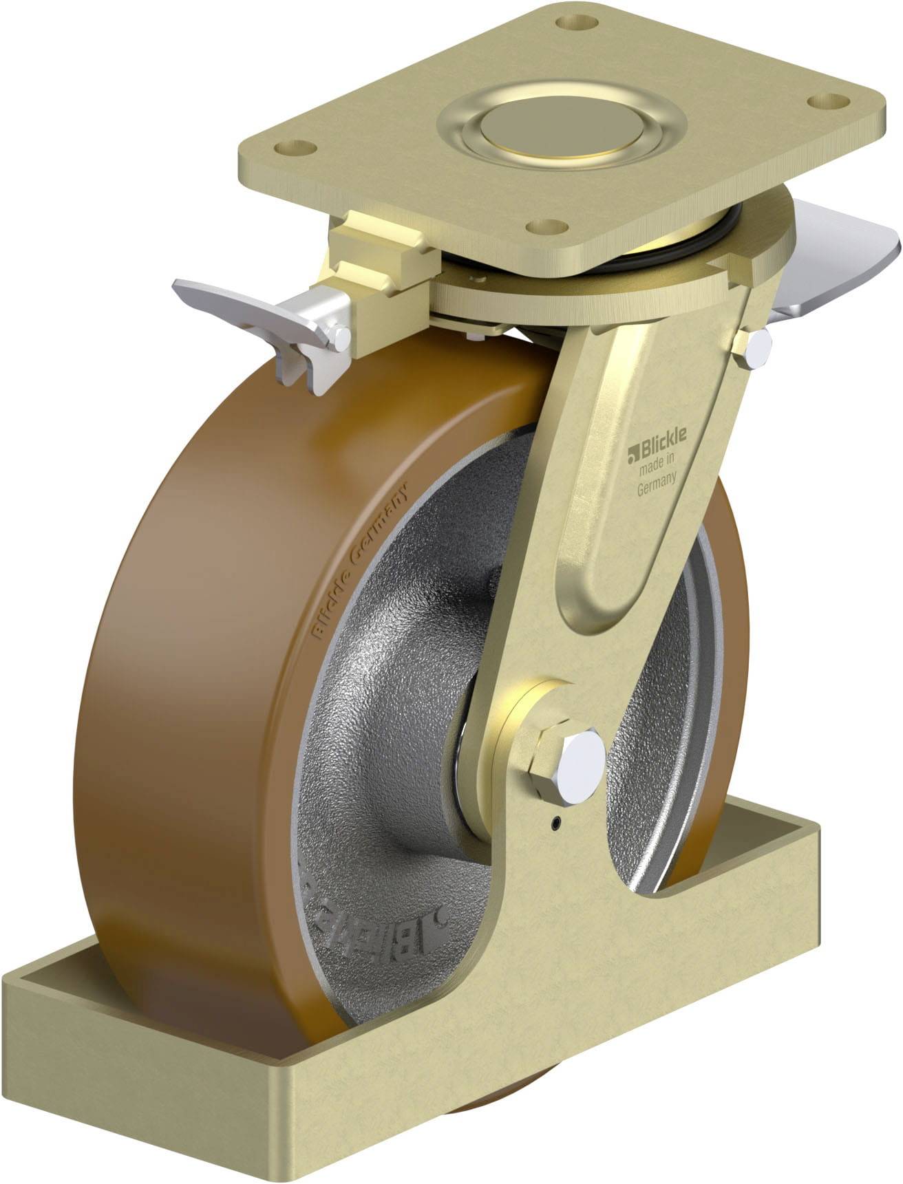 Blickle 858074 LS-GB 252K-ST-RI4-FS Nagy teherbírású forgógörgő KerékØ: 250 mm Teherbírás (max.): 1800 kg 1 db