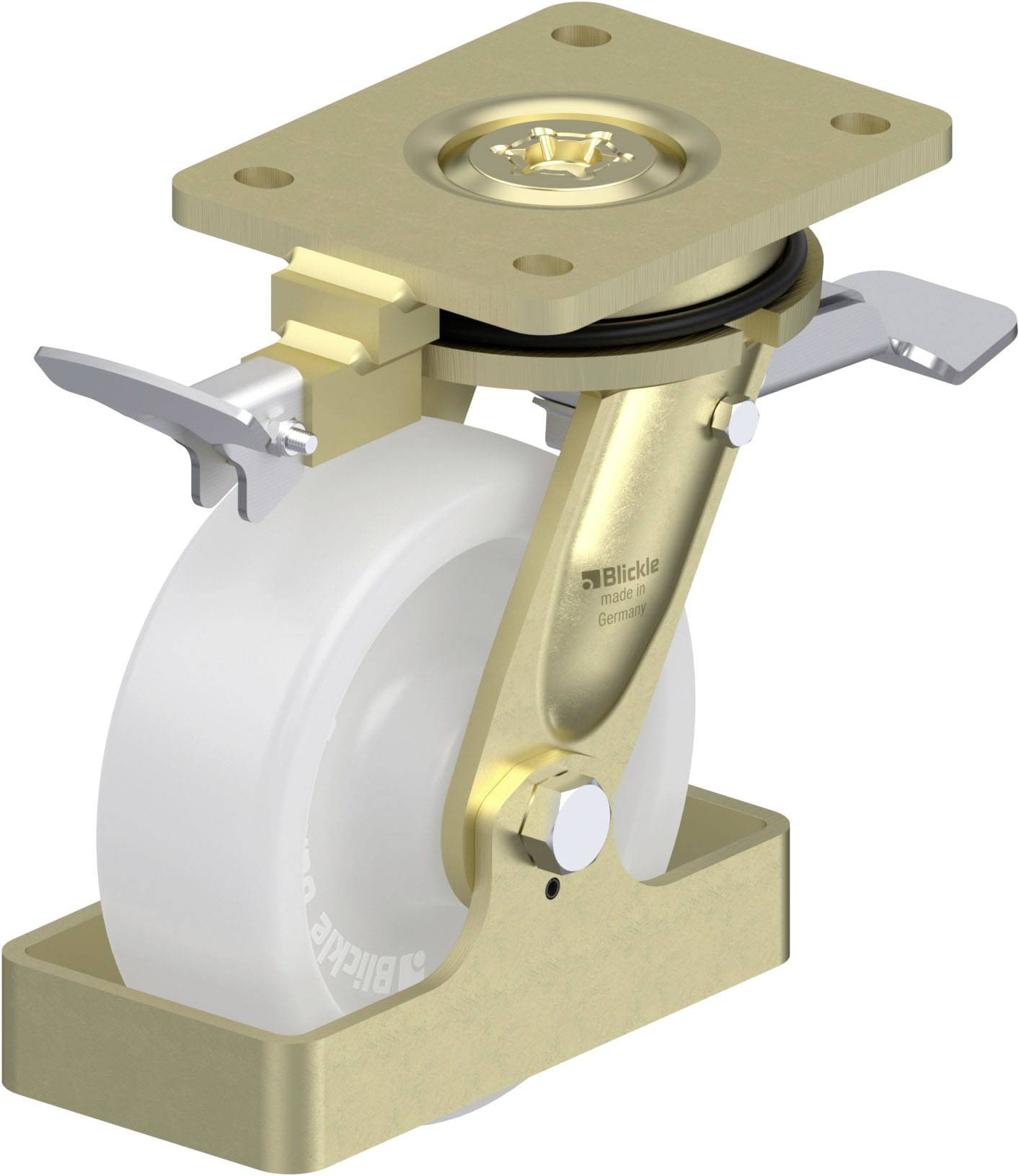Blickle 940215 LS-SPO 150G-ST-RI4-FS Nagy teherbírású forgógörgő KerékØ: 150 mm Teherbírás (max.): 800 kg 1 db