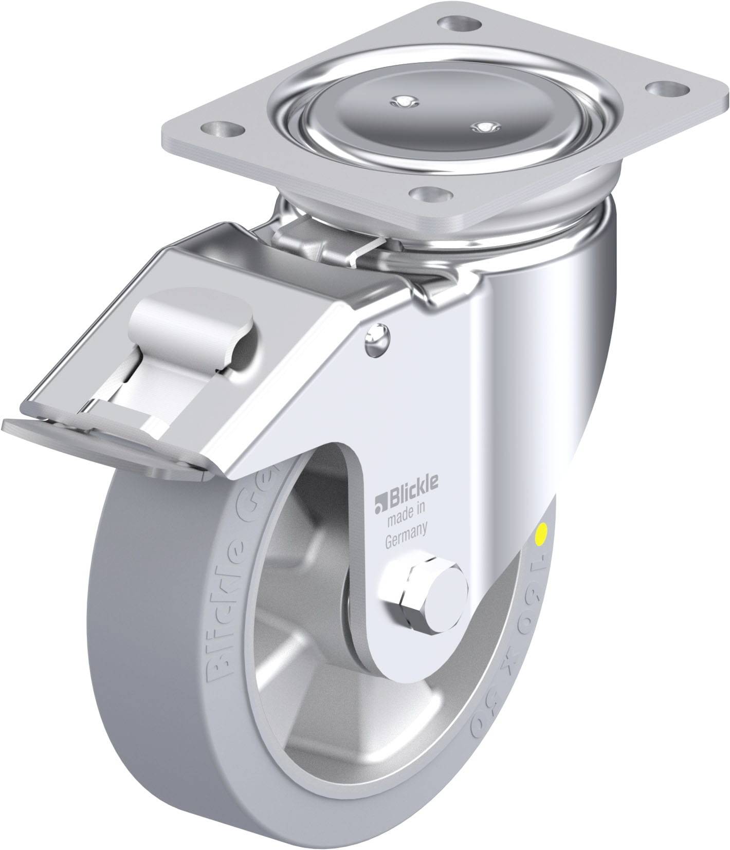 Blickle 936112 LUH-ALEV 160K-FI-SG-AS Acéllemez forgógörgő KerékØ: 160 mm Teherbírás (max.): 350 kg 1 db
